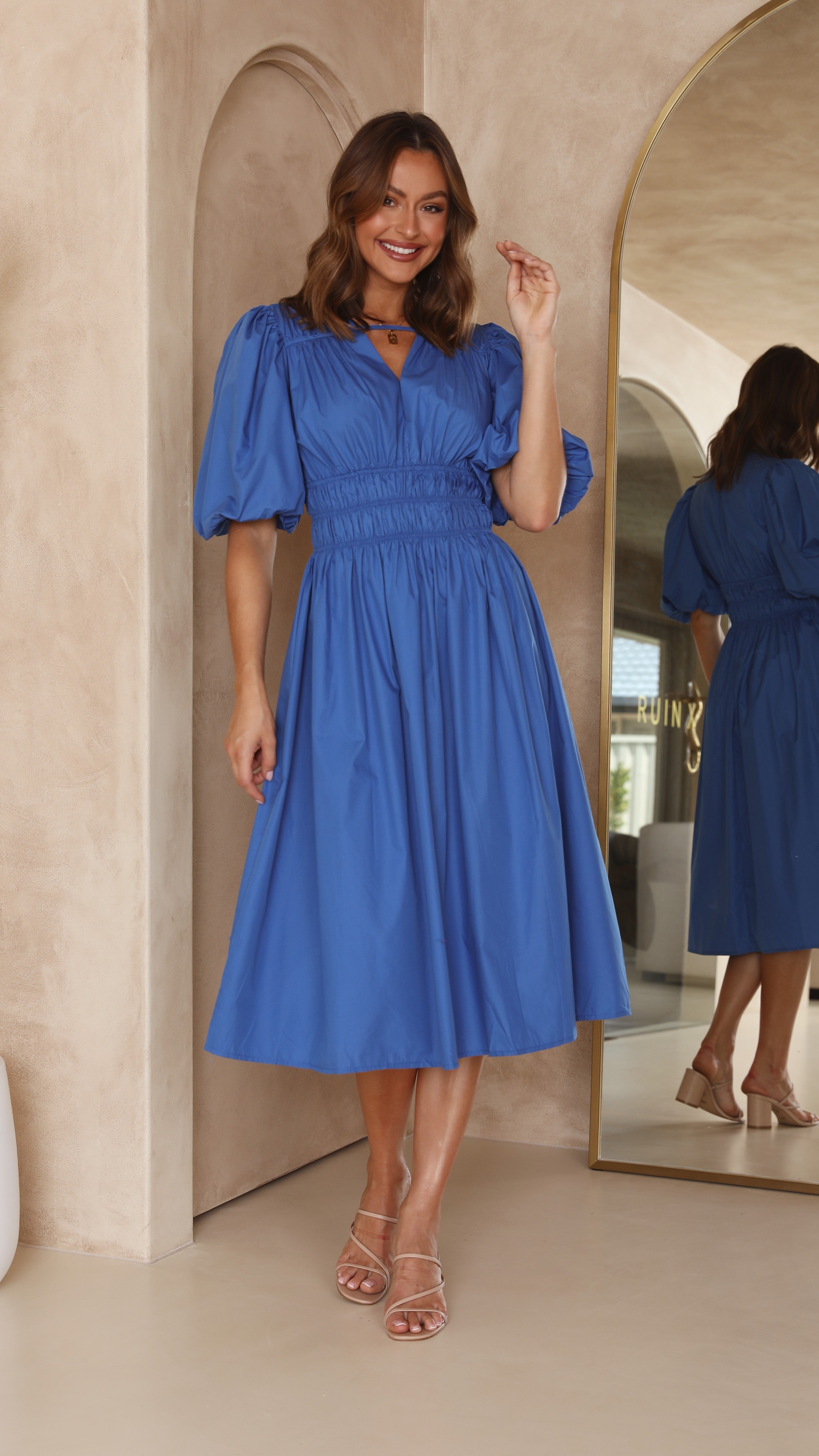 Jaymie Midi Dress - Cobalt Blue-Sunshines Bliss