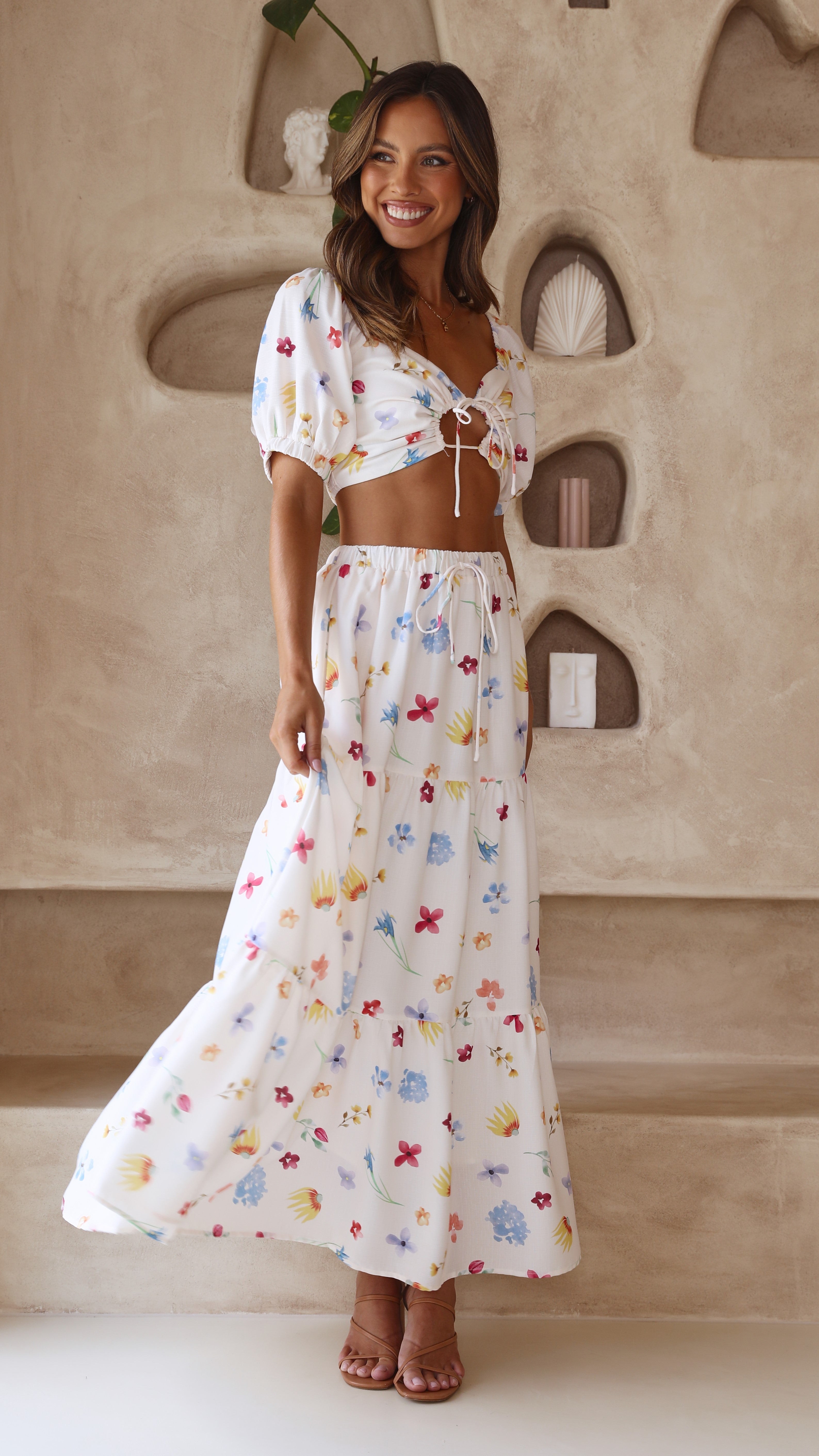 Jasmine Crop Top - Blooms-Sunshines Bliss