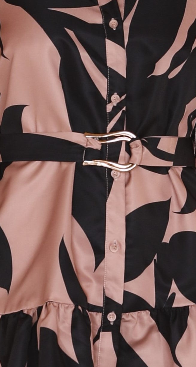 Michelle Mini Dress - Mocha Print-Sunshines Bliss