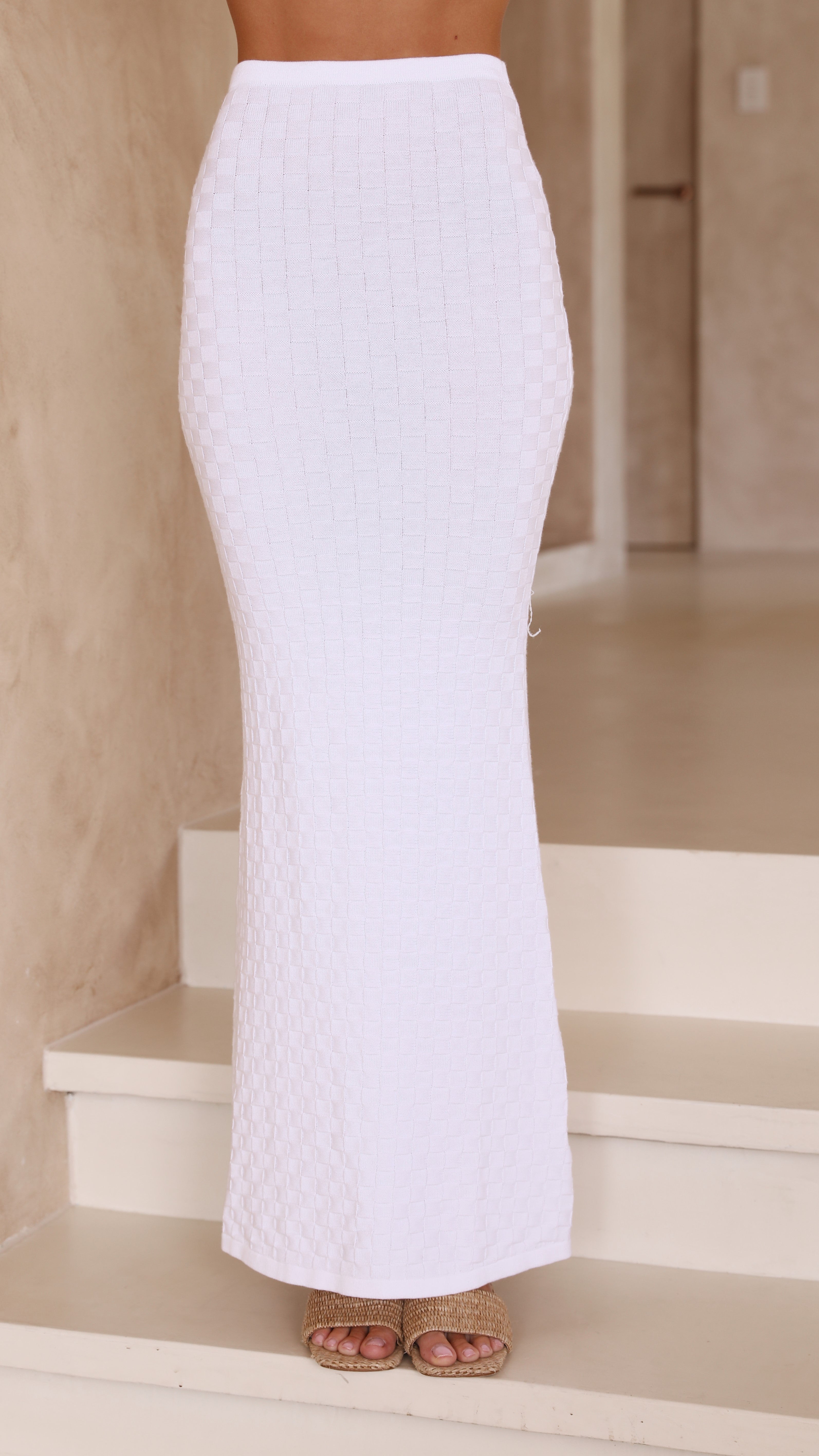 Taya Maxi Skirt - White-Sunshines Bliss