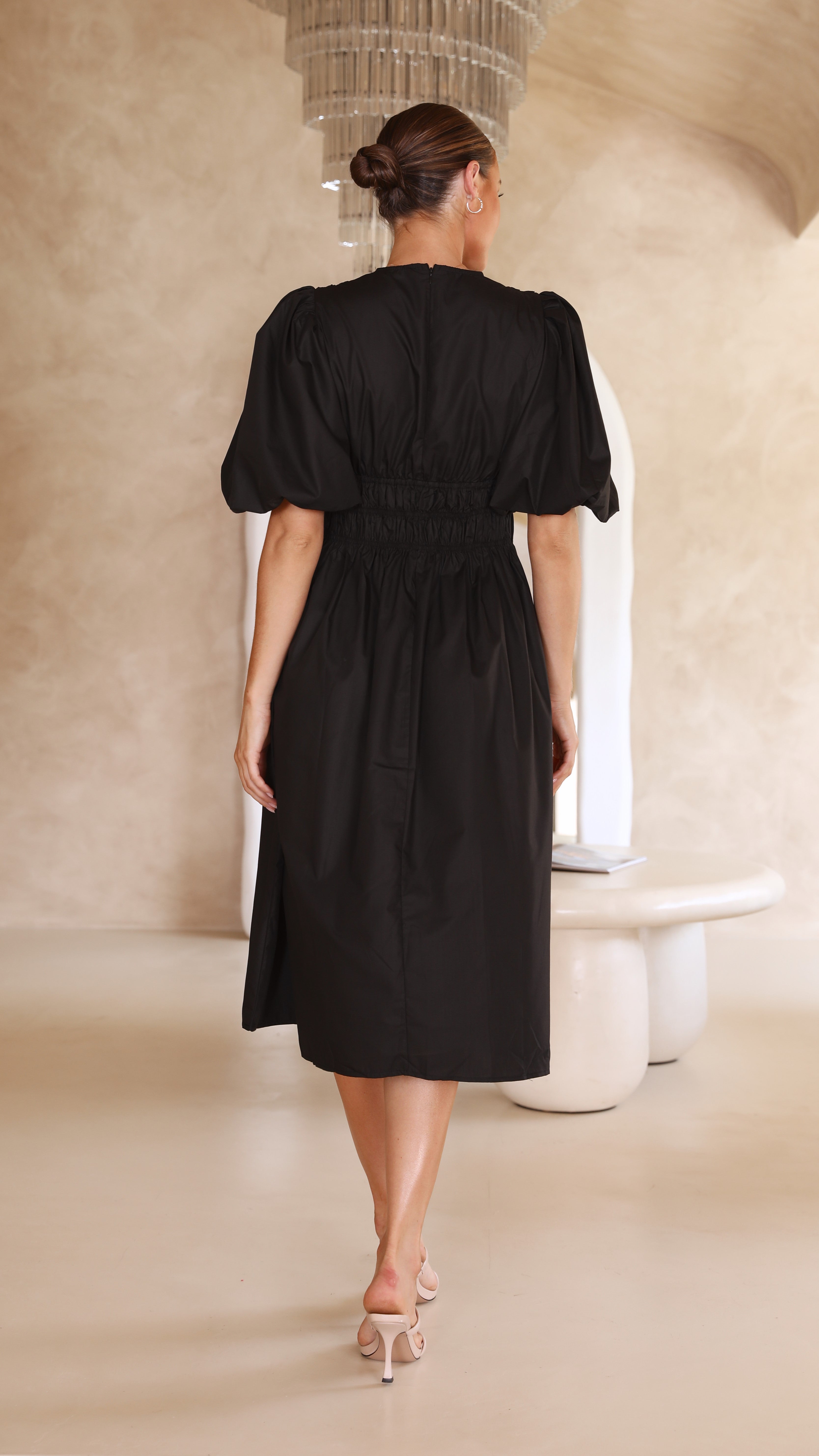 Jaymie Midi Dress - Black-Sunshines Bliss