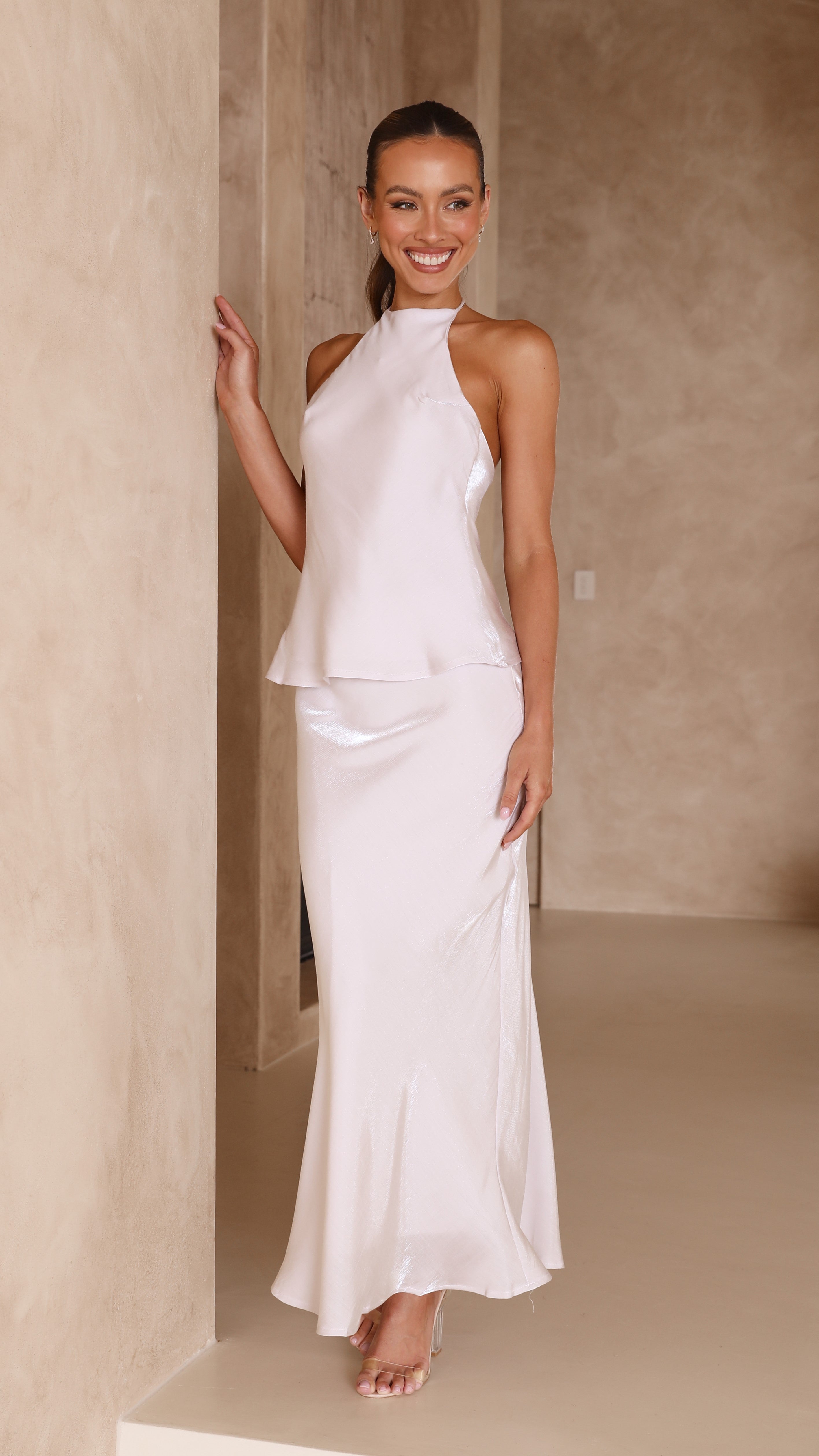 Gia Maxi Skirt - Silver-Sunshines Bliss