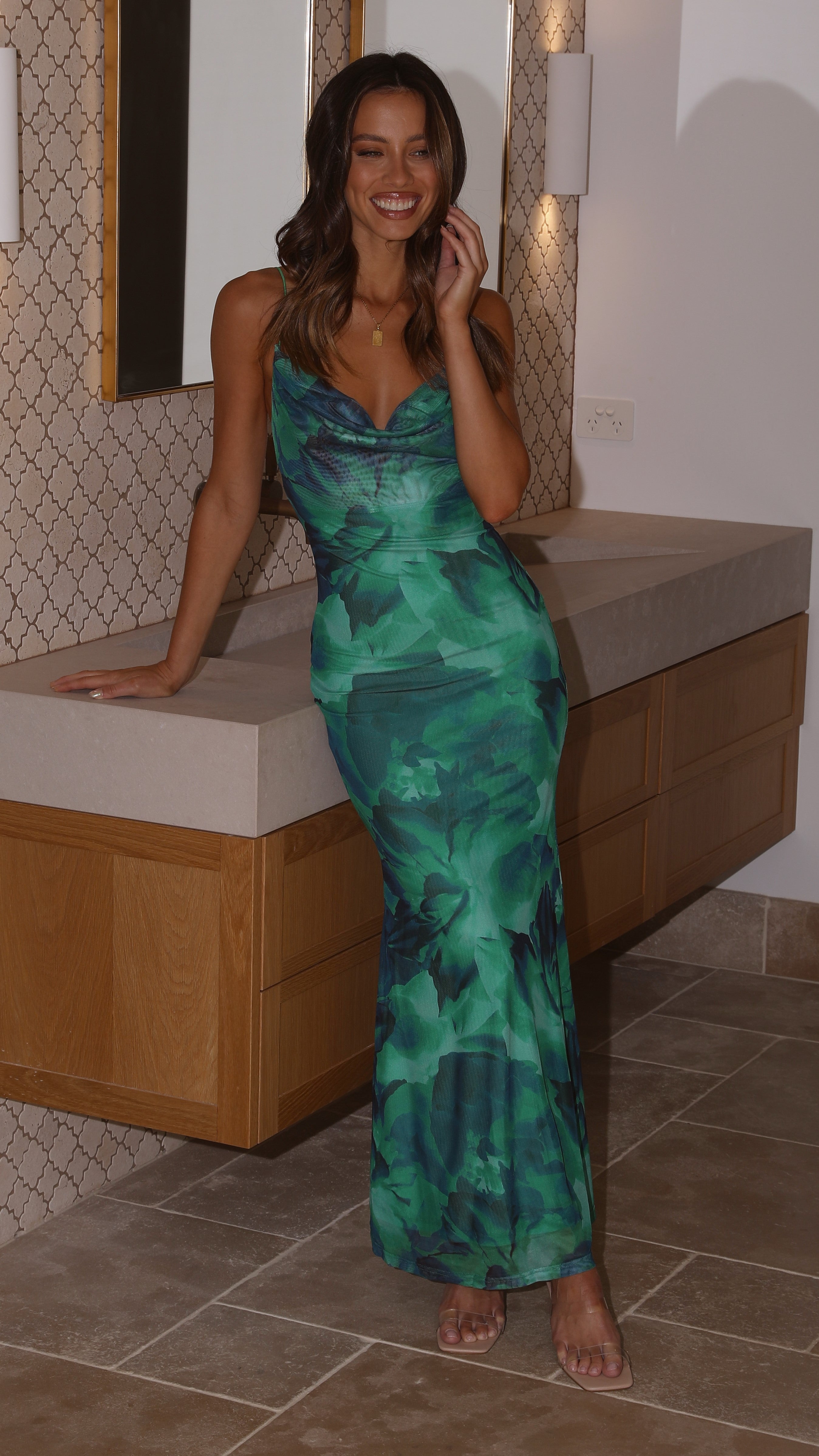 Kapri Slip Dress - Green Floral-Sunshines Bliss