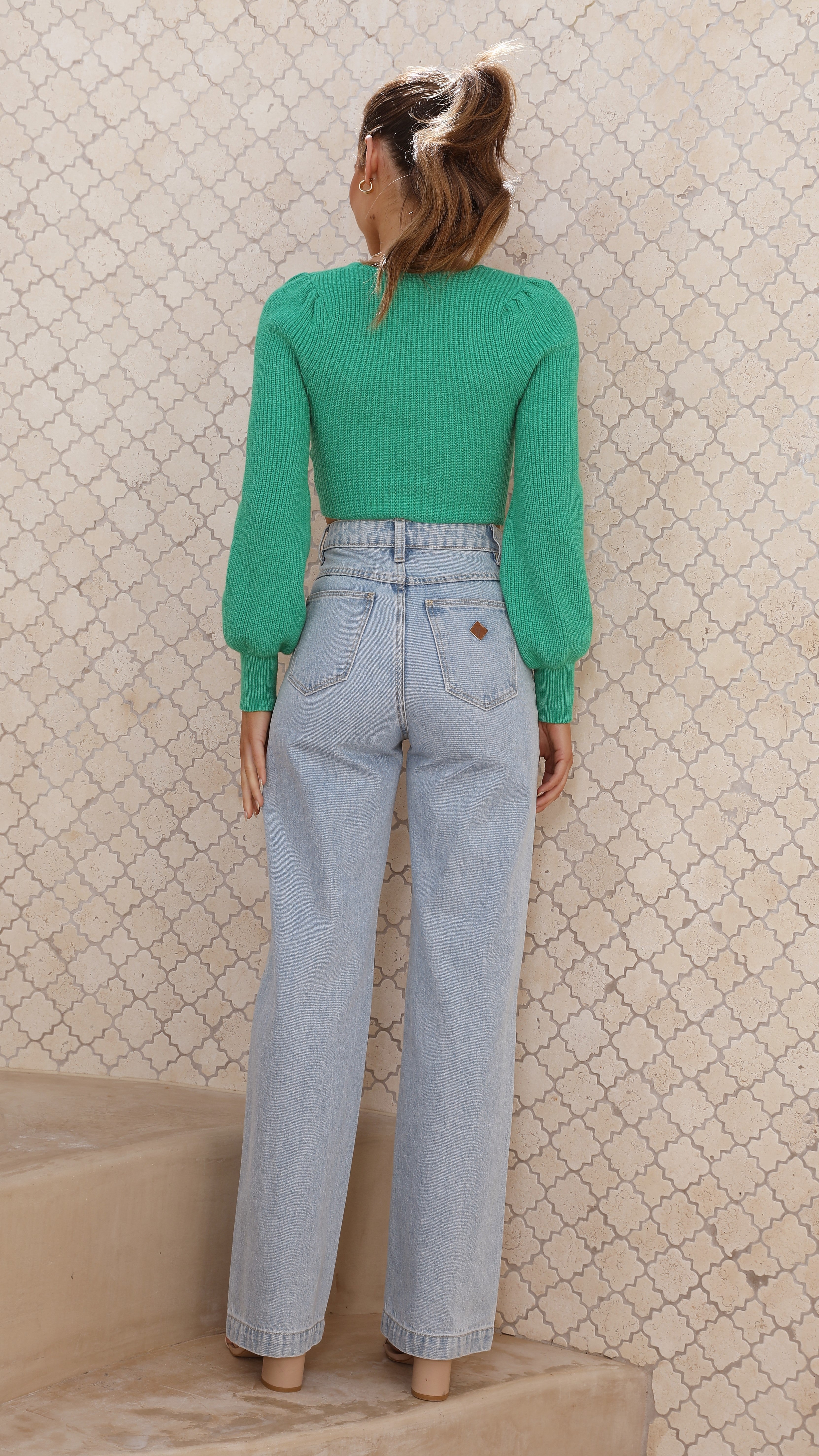 Madie Knit Top - Emerald-Sunshines Bliss