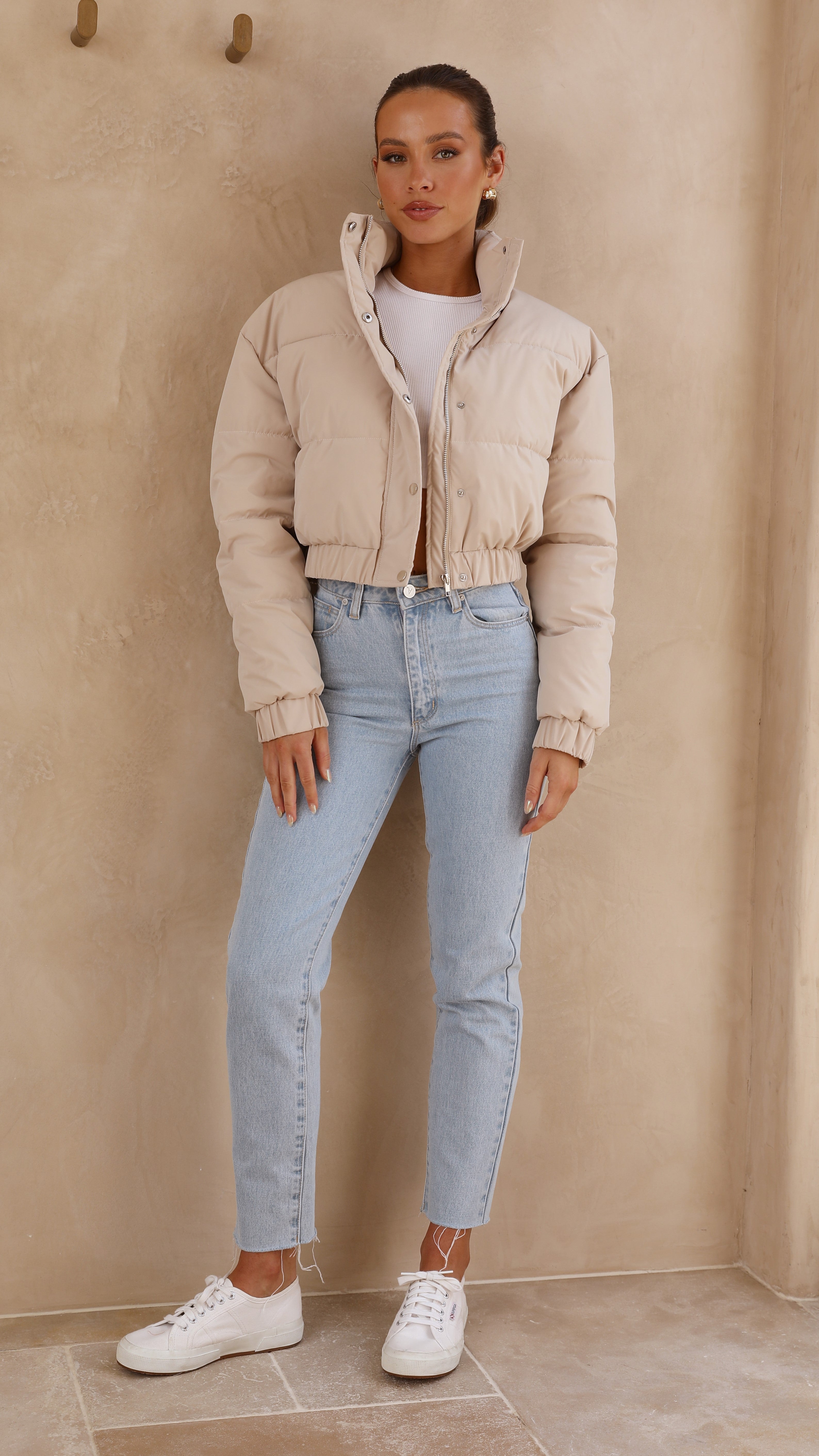 Scarlett Puffer Jacket - Taupe-Sunshines Bliss