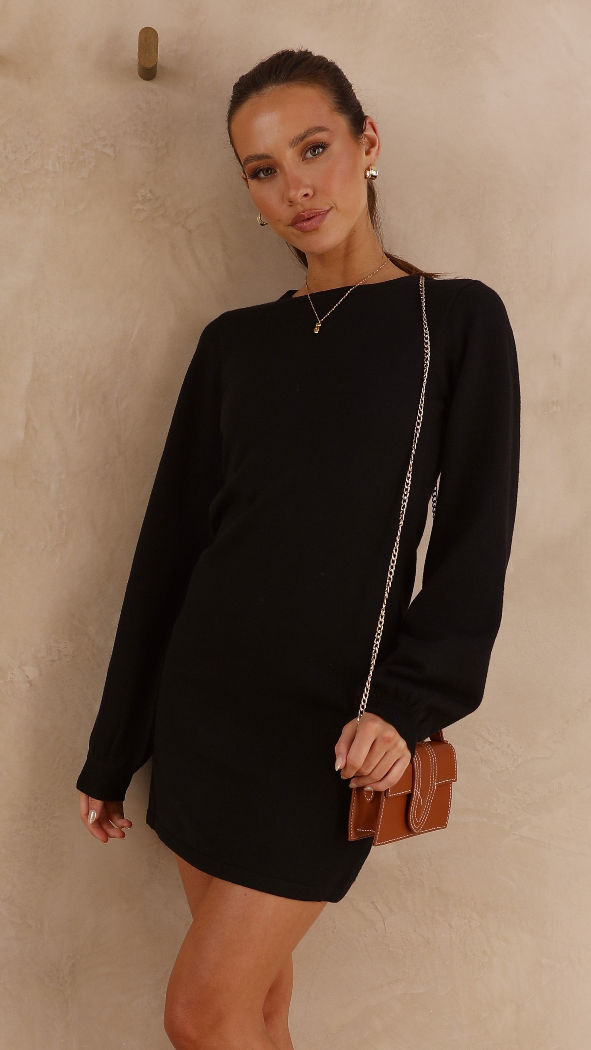 Lulu Mini Dress - Black-Sunshines Bliss