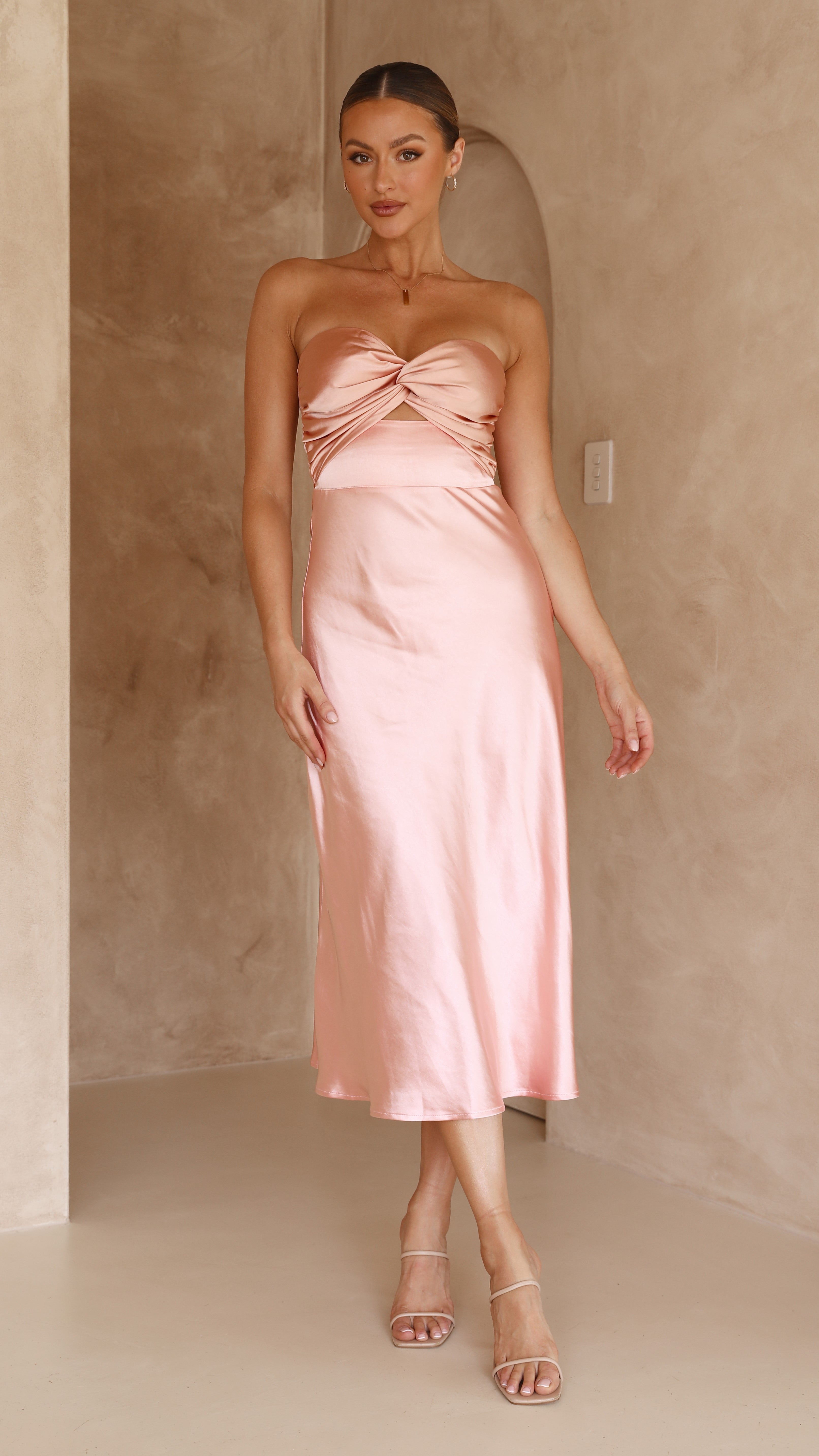Carmelia Maxi Dress - Salmon/Blush-Sunshines Bliss