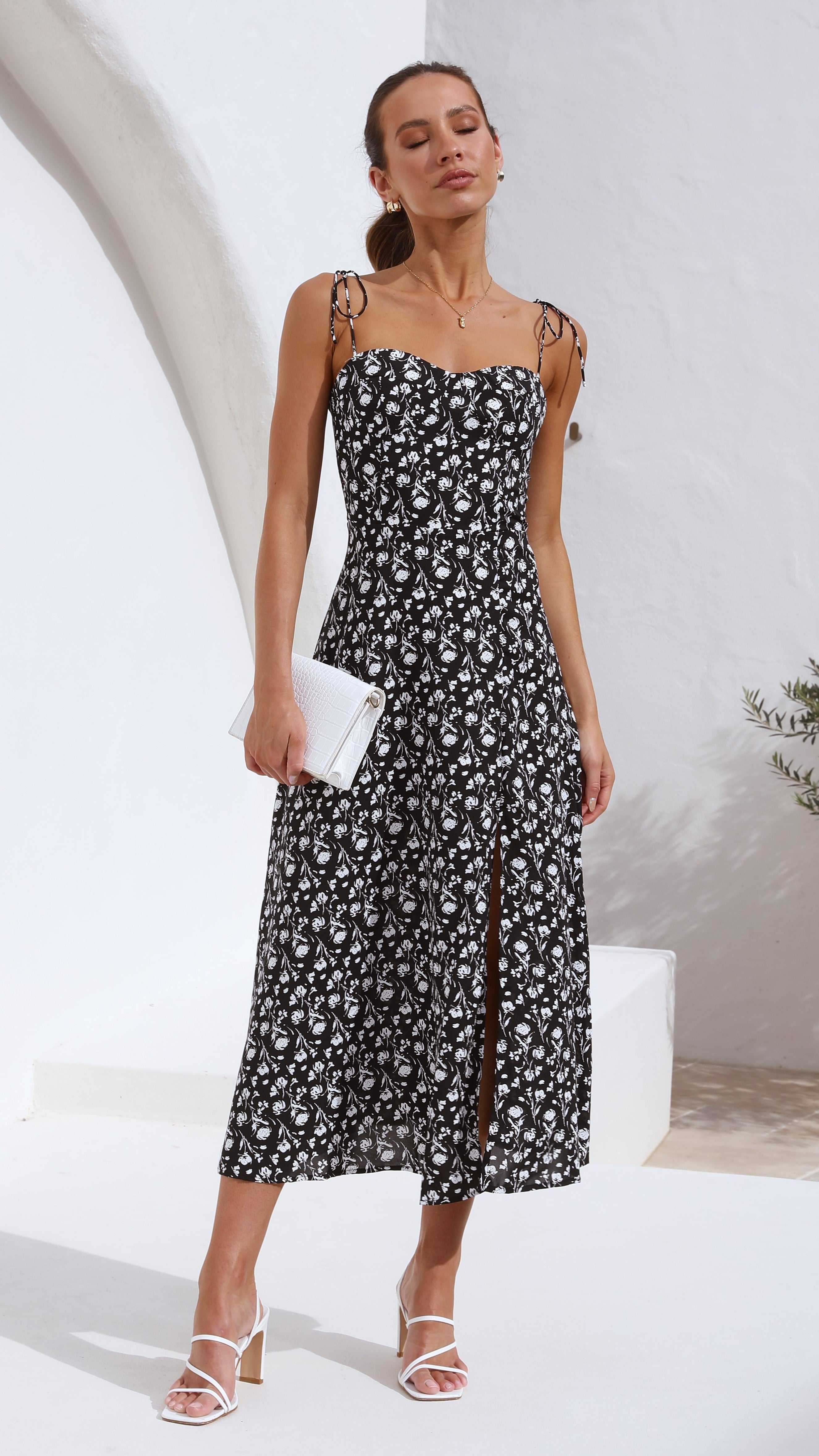 Kerstie Midi Dress - Black Floral-Sunshines Bliss