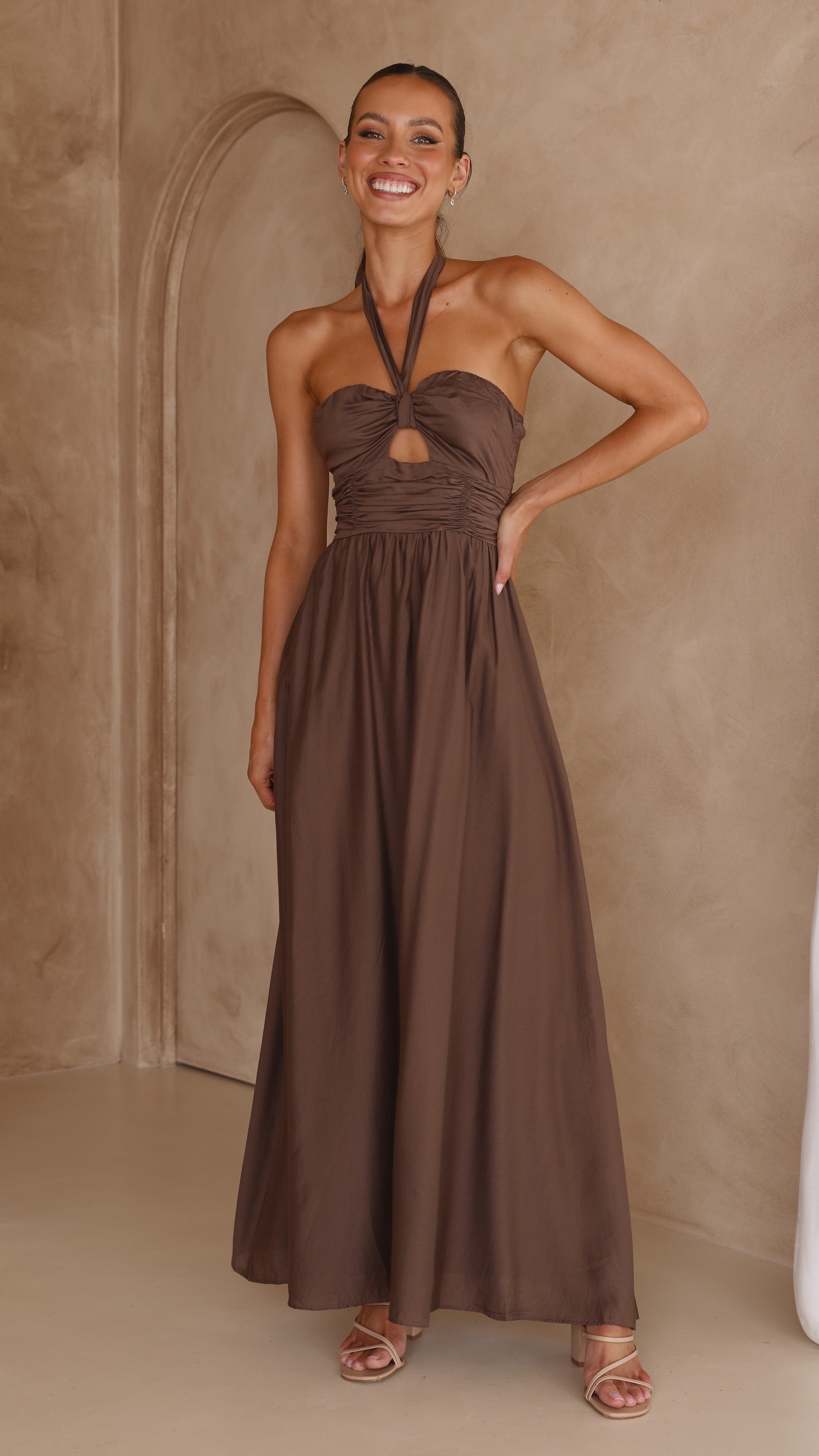 Cartia Maxi Dress - Coffee-Sunshines Bliss