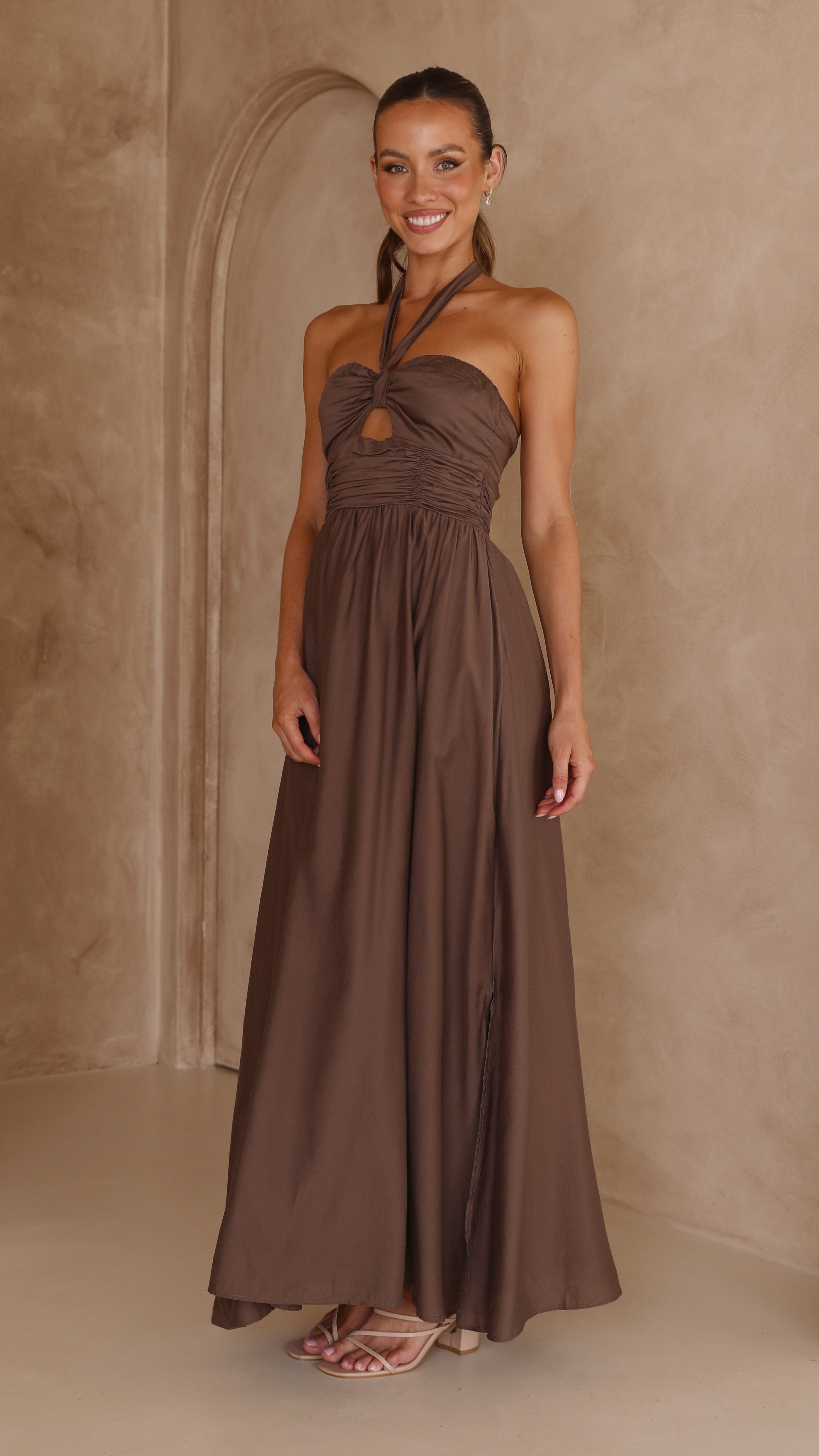 Cartia Maxi Dress - Coffee-Sunshines Bliss