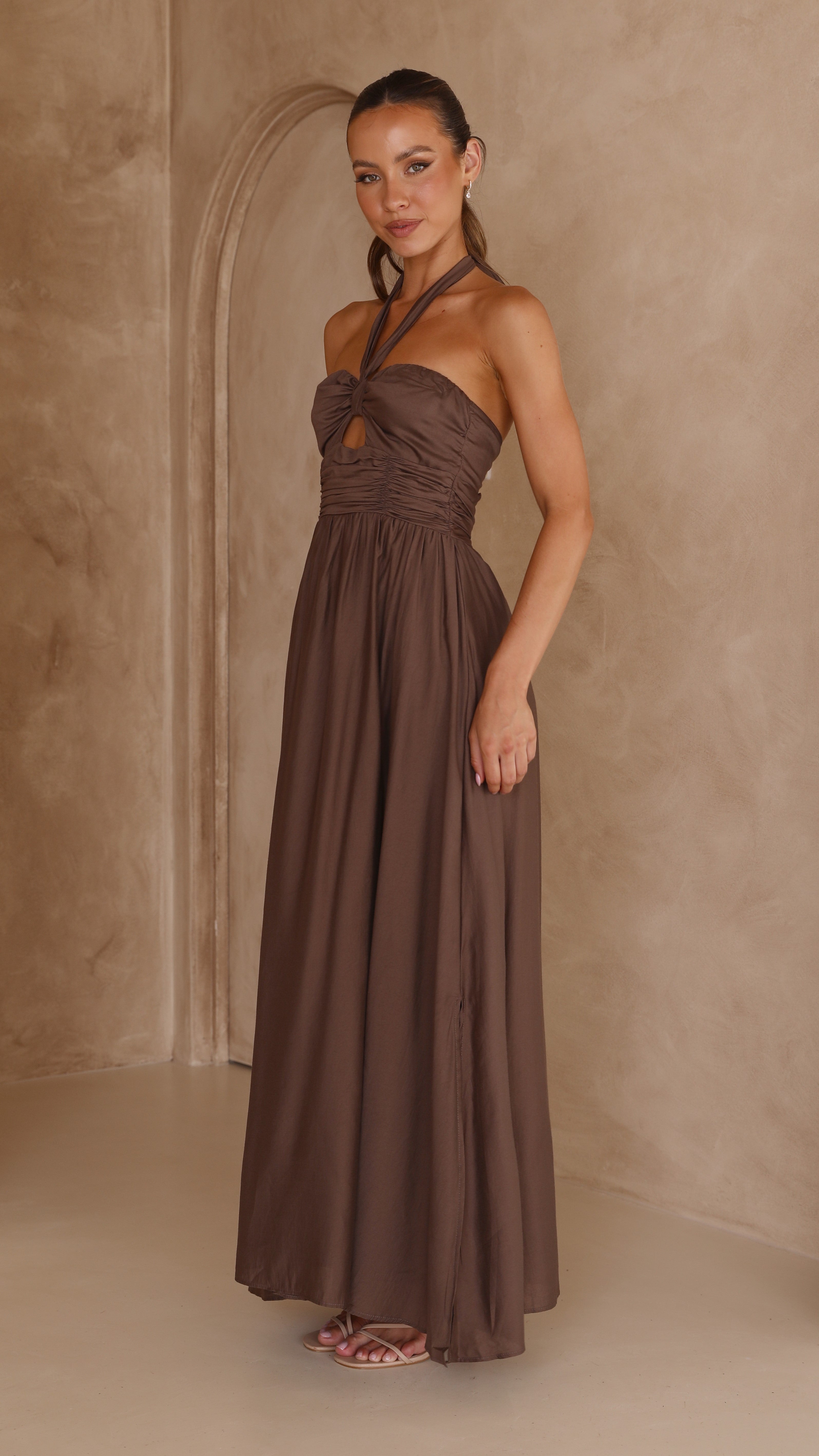 Cartia Maxi Dress - Coffee-Sunshines Bliss