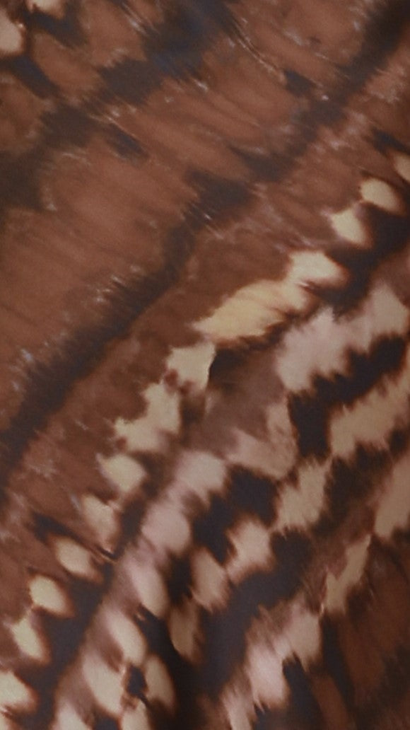 Monte Button Up Shirt and Maxi Skirt Set - Brown Tie Dye-Sunshines Bliss