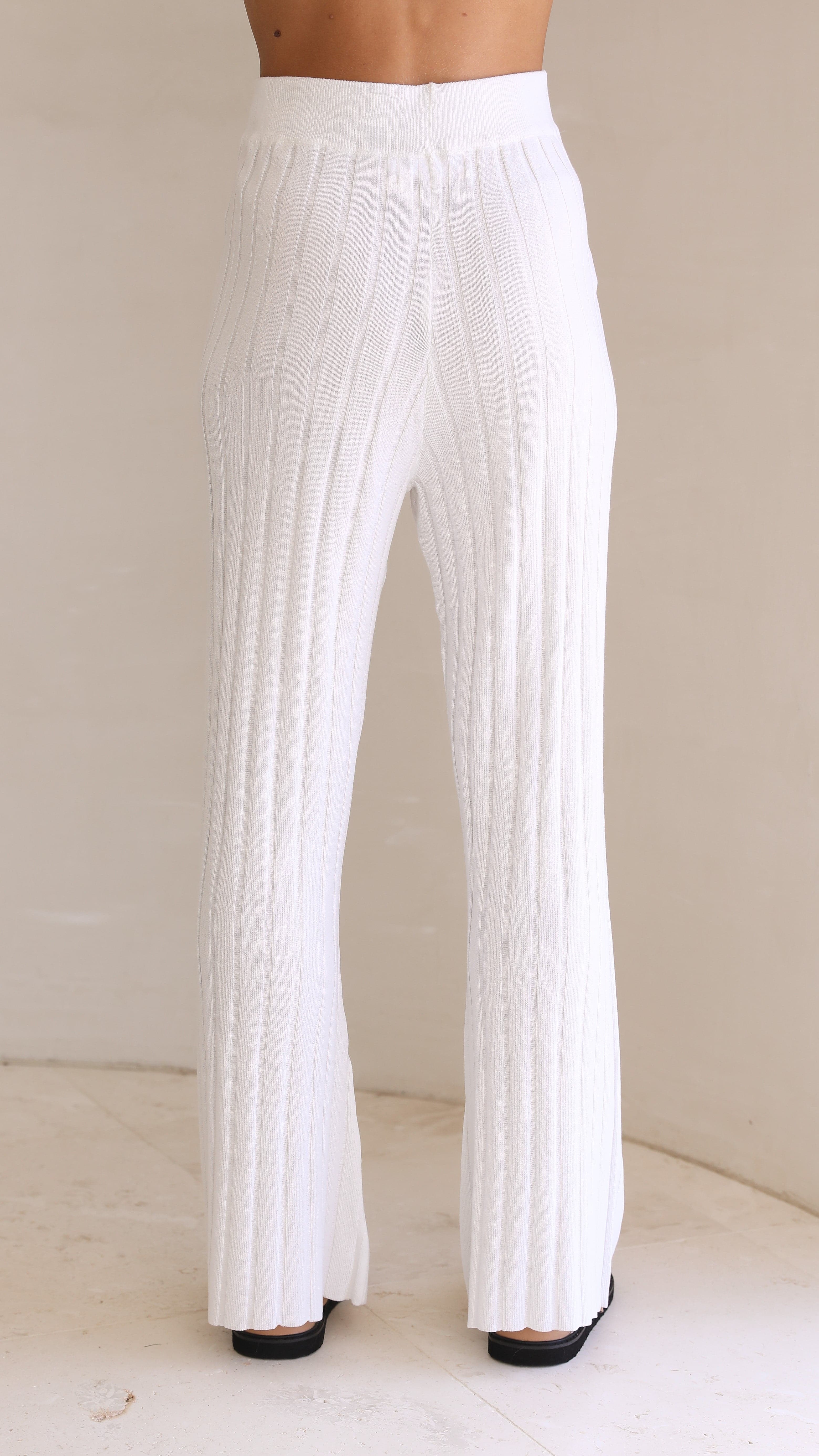 Megan Knit Pants - White-Sunshines Bliss