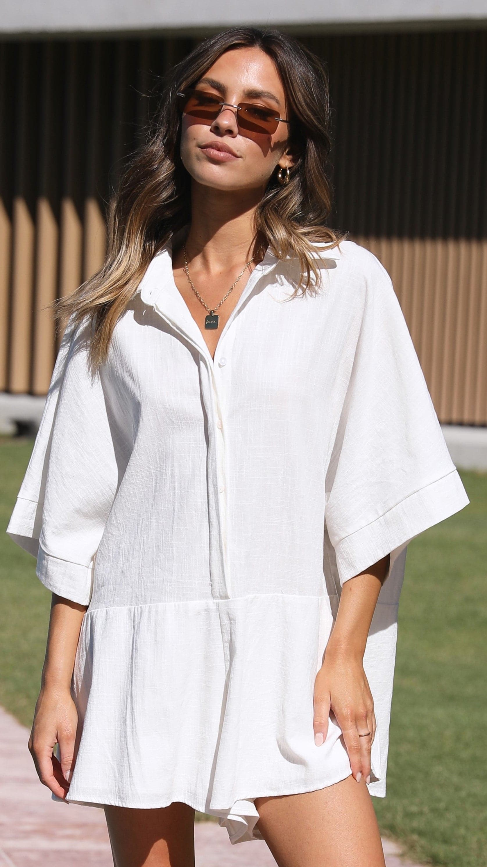 Bailin Playsuit - White-Sunshines Bliss