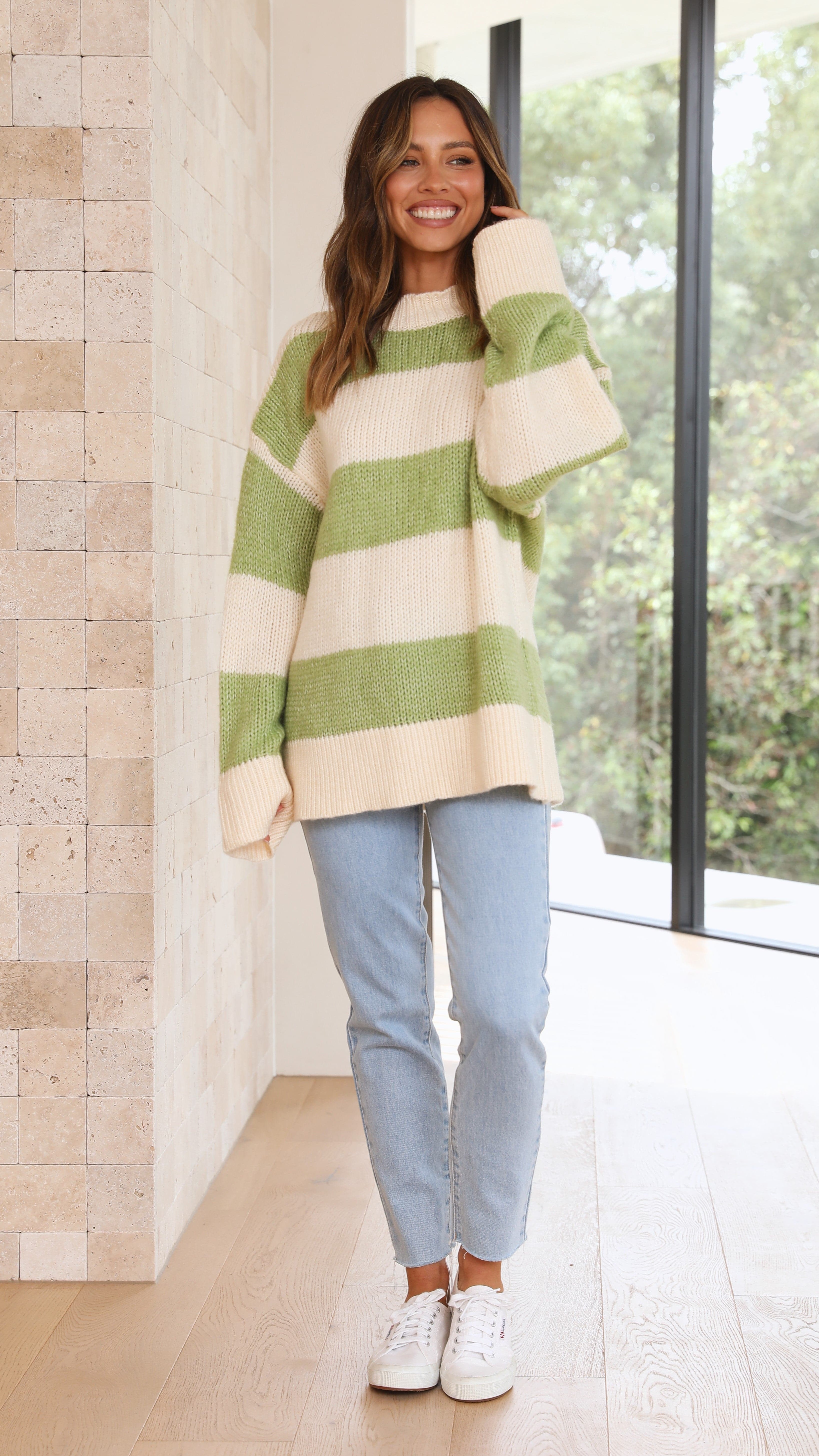 Fiona Knit - Green Stripe-Sunshines Bliss