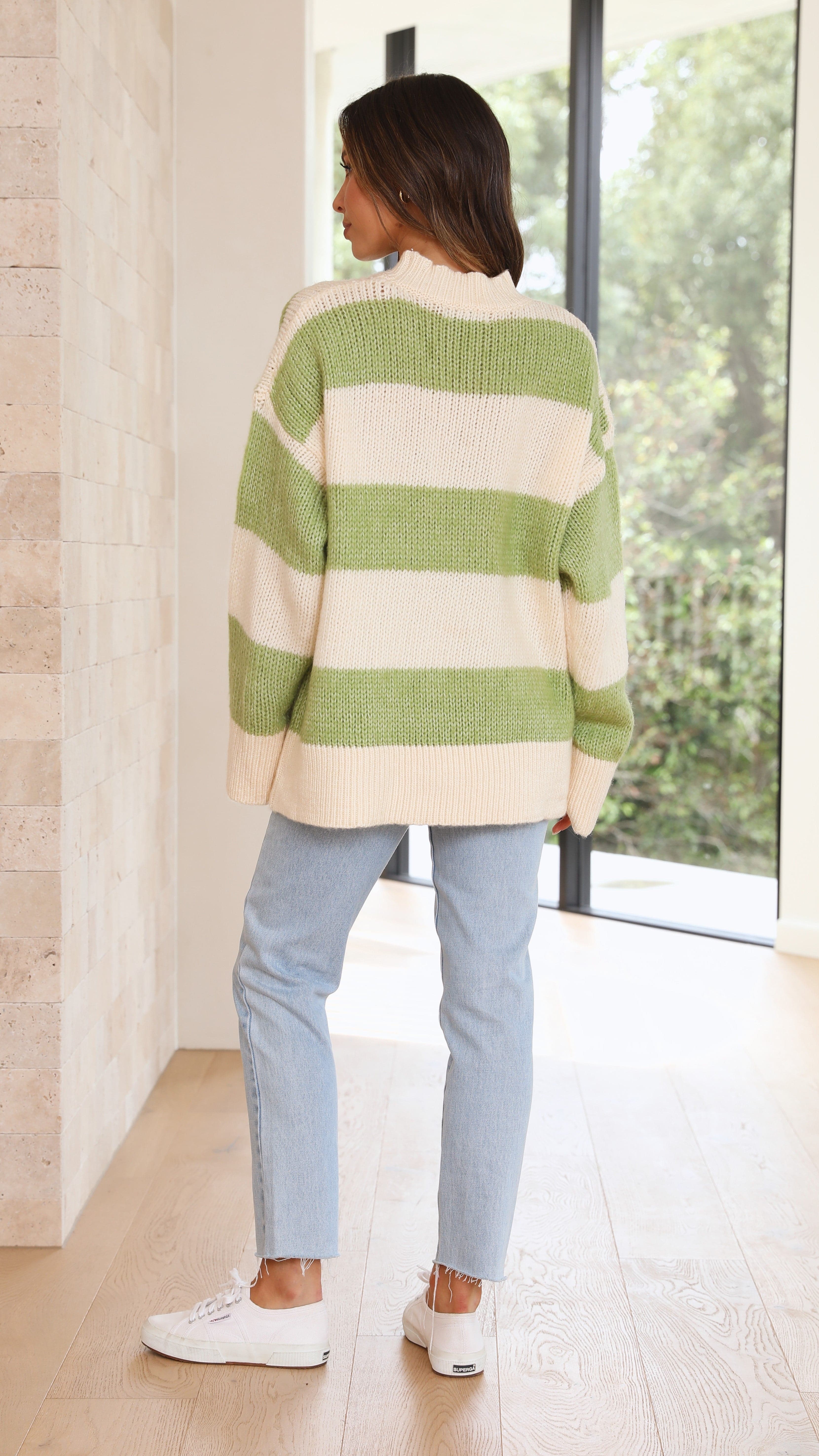 Fiona Knit - Green Stripe-Sunshines Bliss
