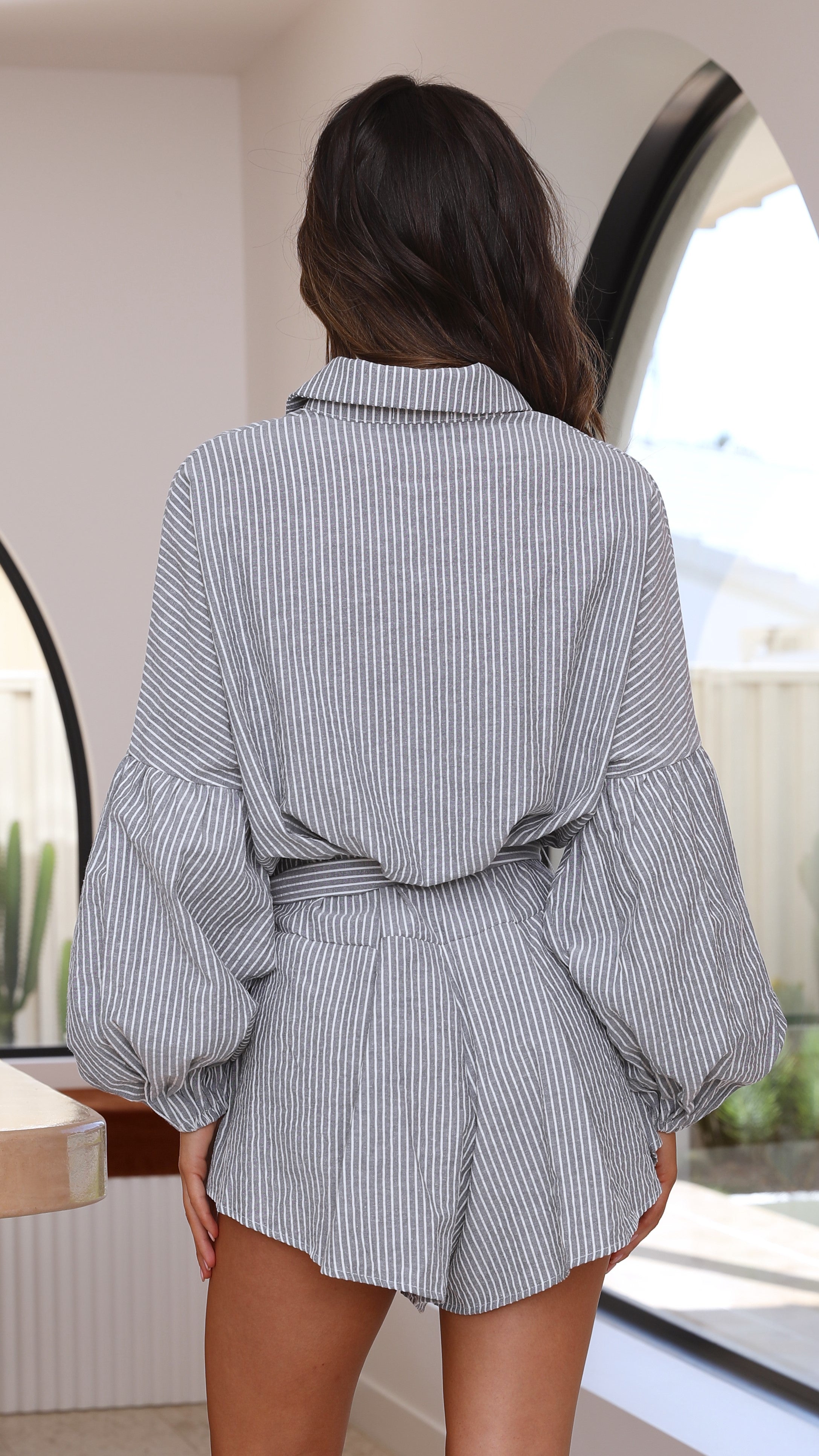 Dominique Playsuit - Pinstripe-Sunshines Bliss