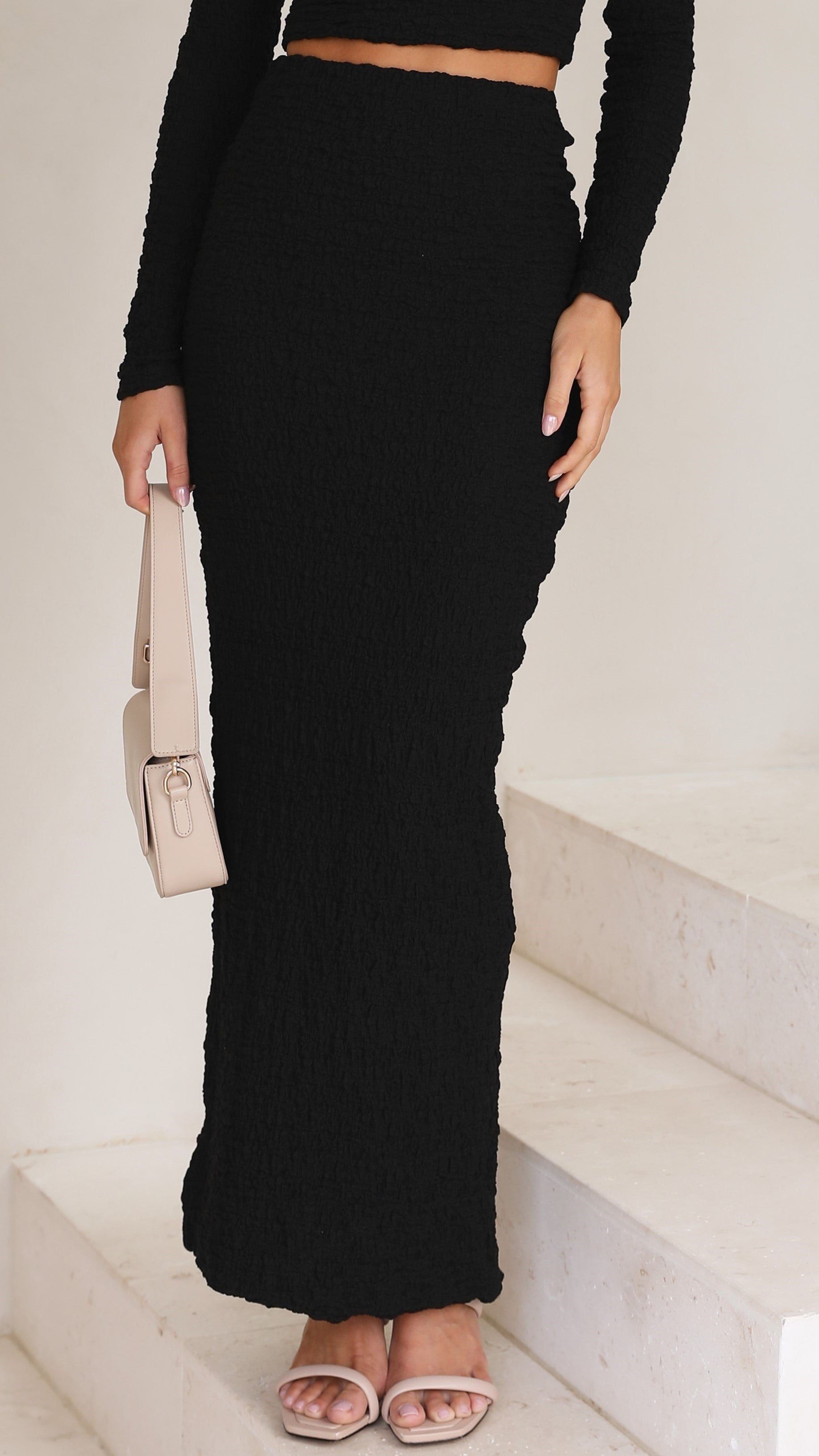 Tahnee Midi Skirt - Black-Sunshines Bliss