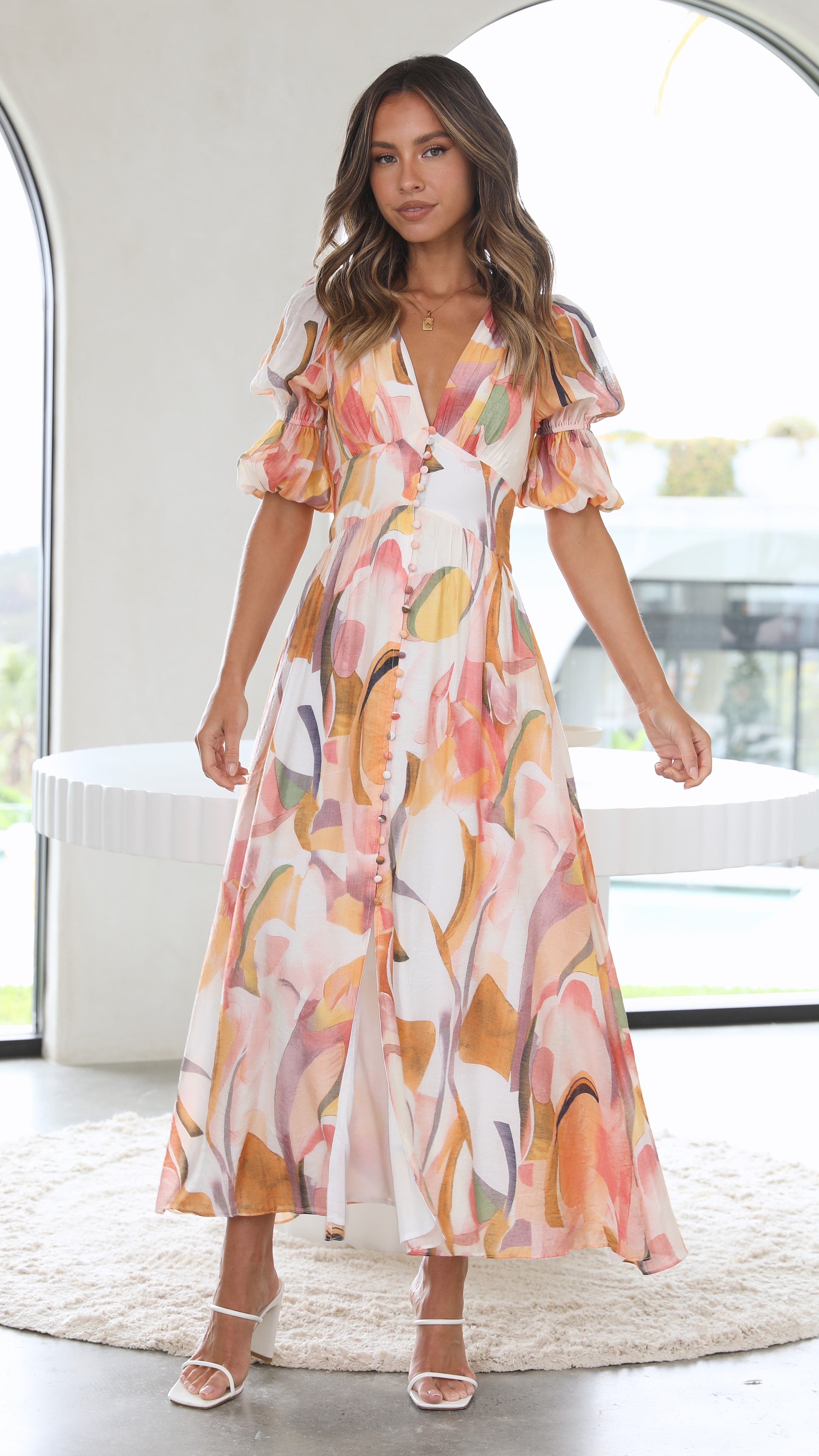 Charli Maxi Dress - Multi Print-Sunshines Bliss