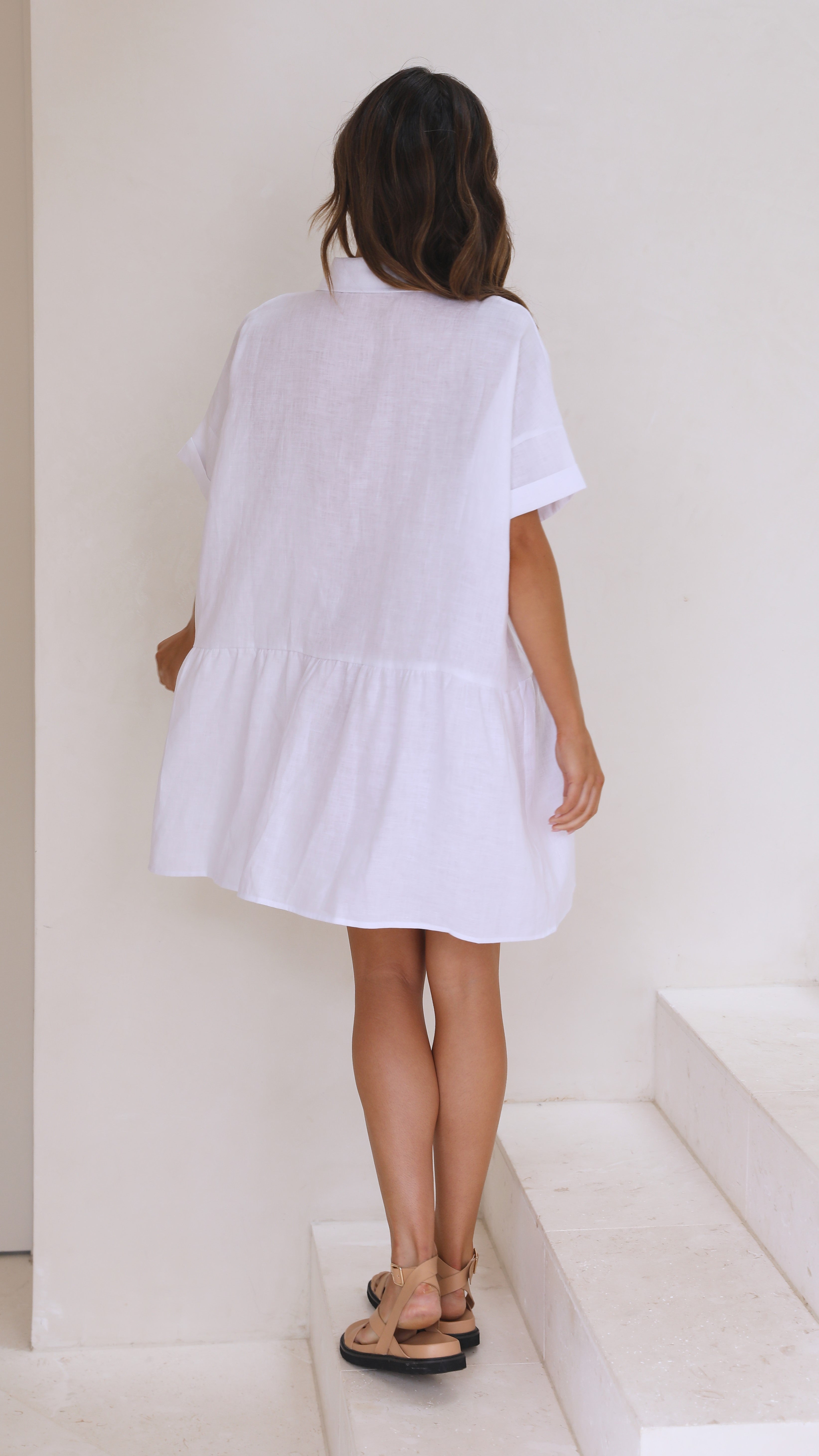 Dawn Mini Dress - White-Sunshines Bliss