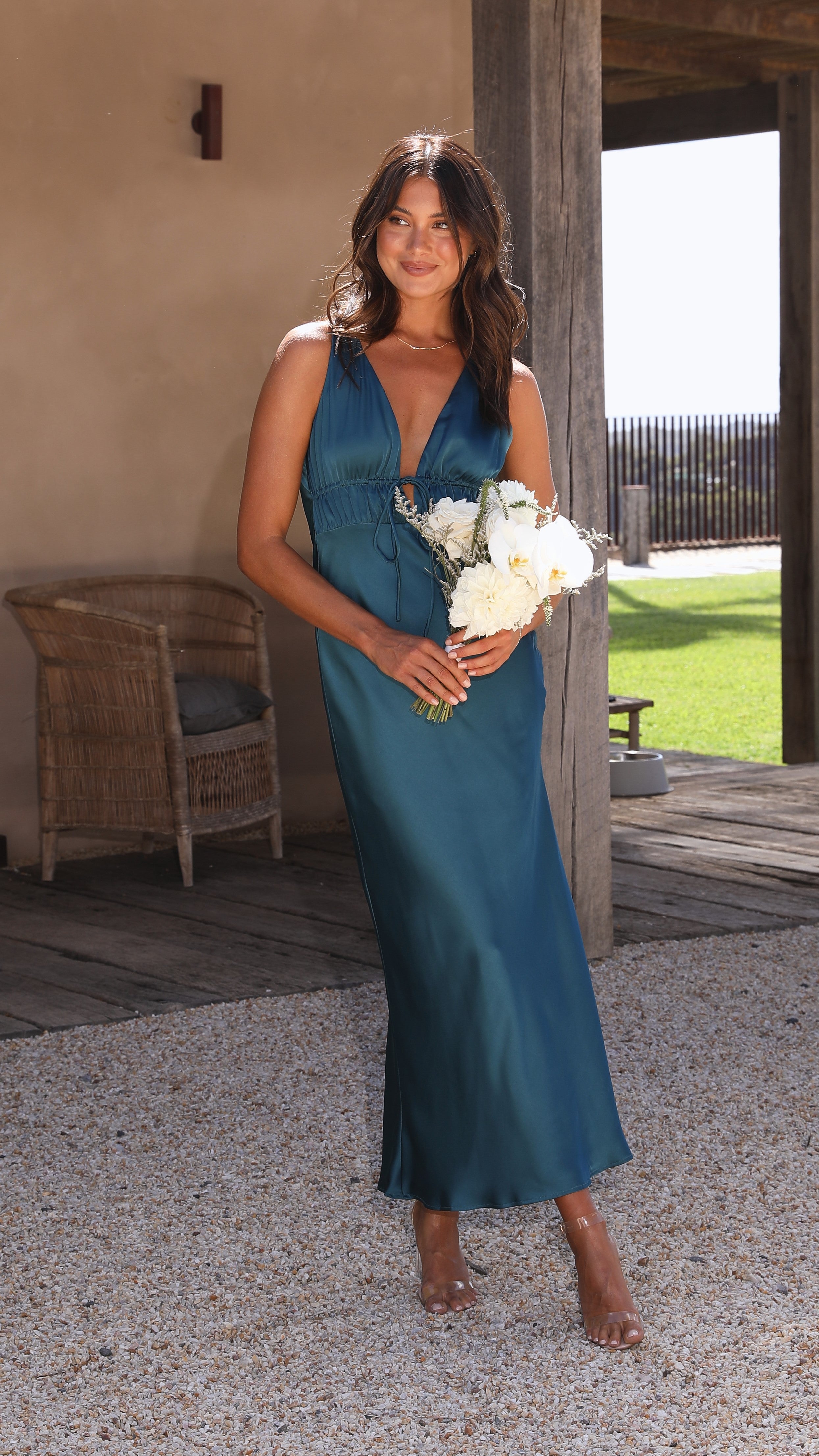 Amber Maxi Dress - Teal-Sunshines Bliss