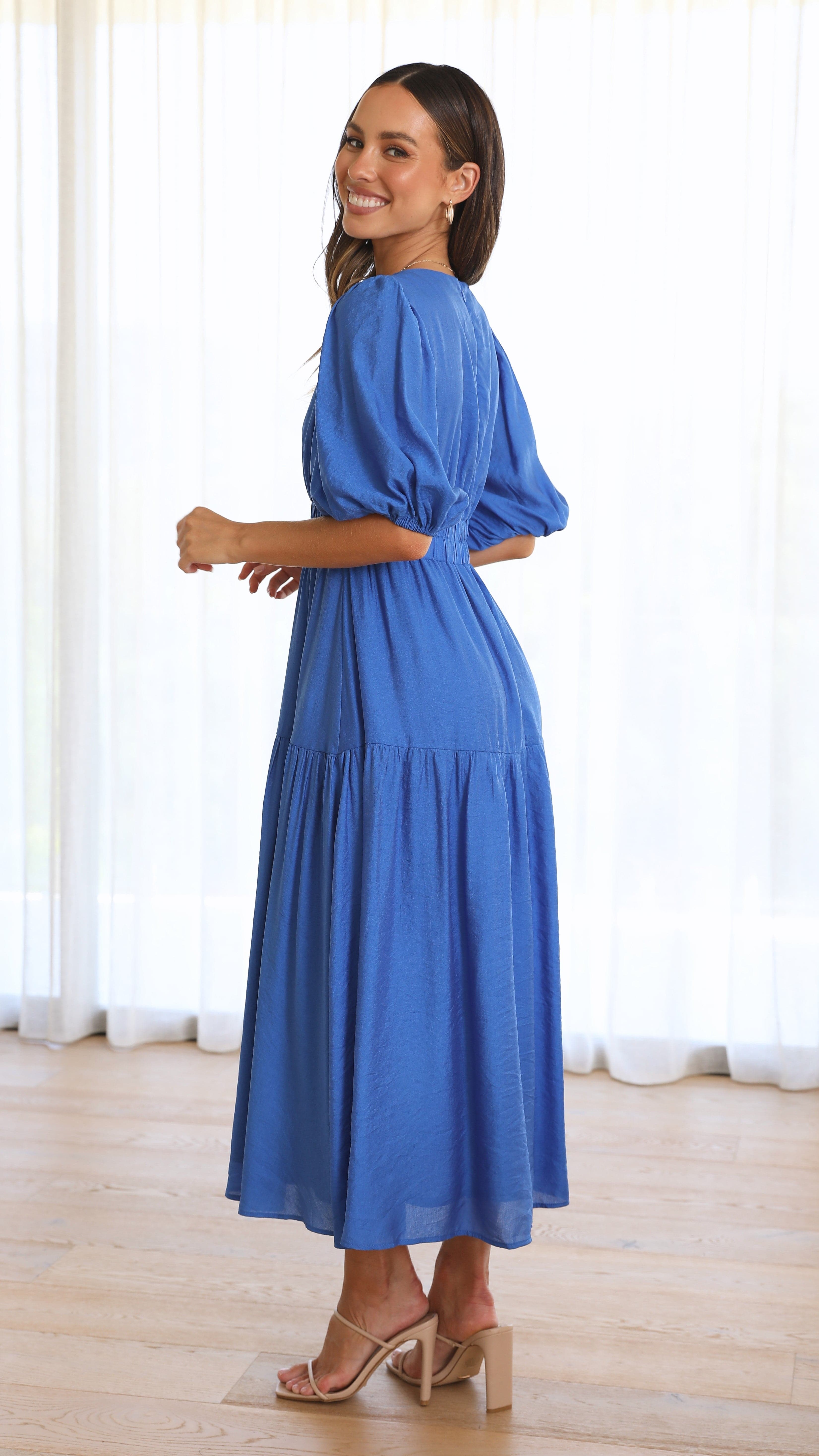 Erin Midi Dress - Cobalt Blue-Sunshines Bliss