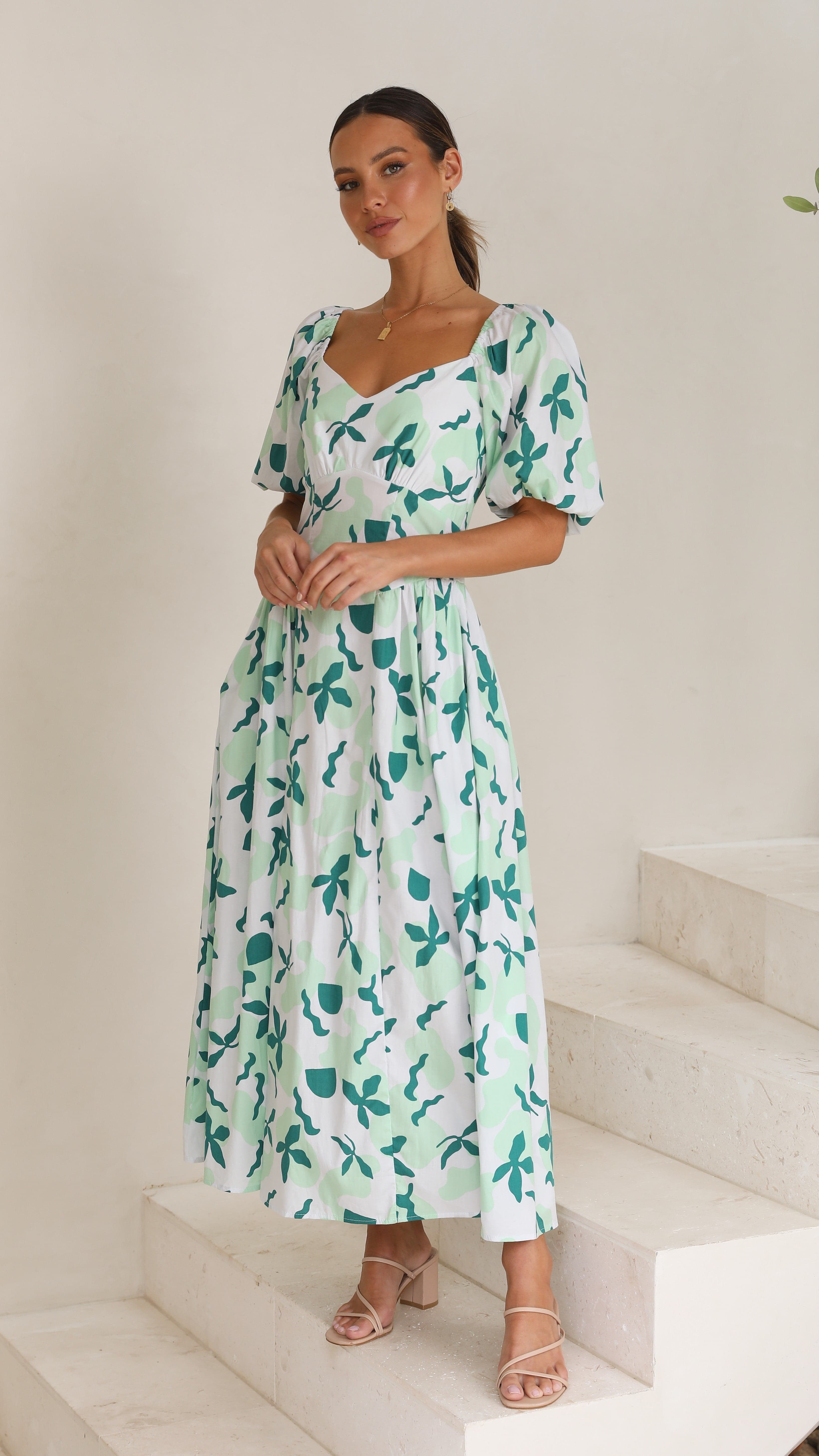 Laylee Maxi Dress - Green-Sunshines Bliss