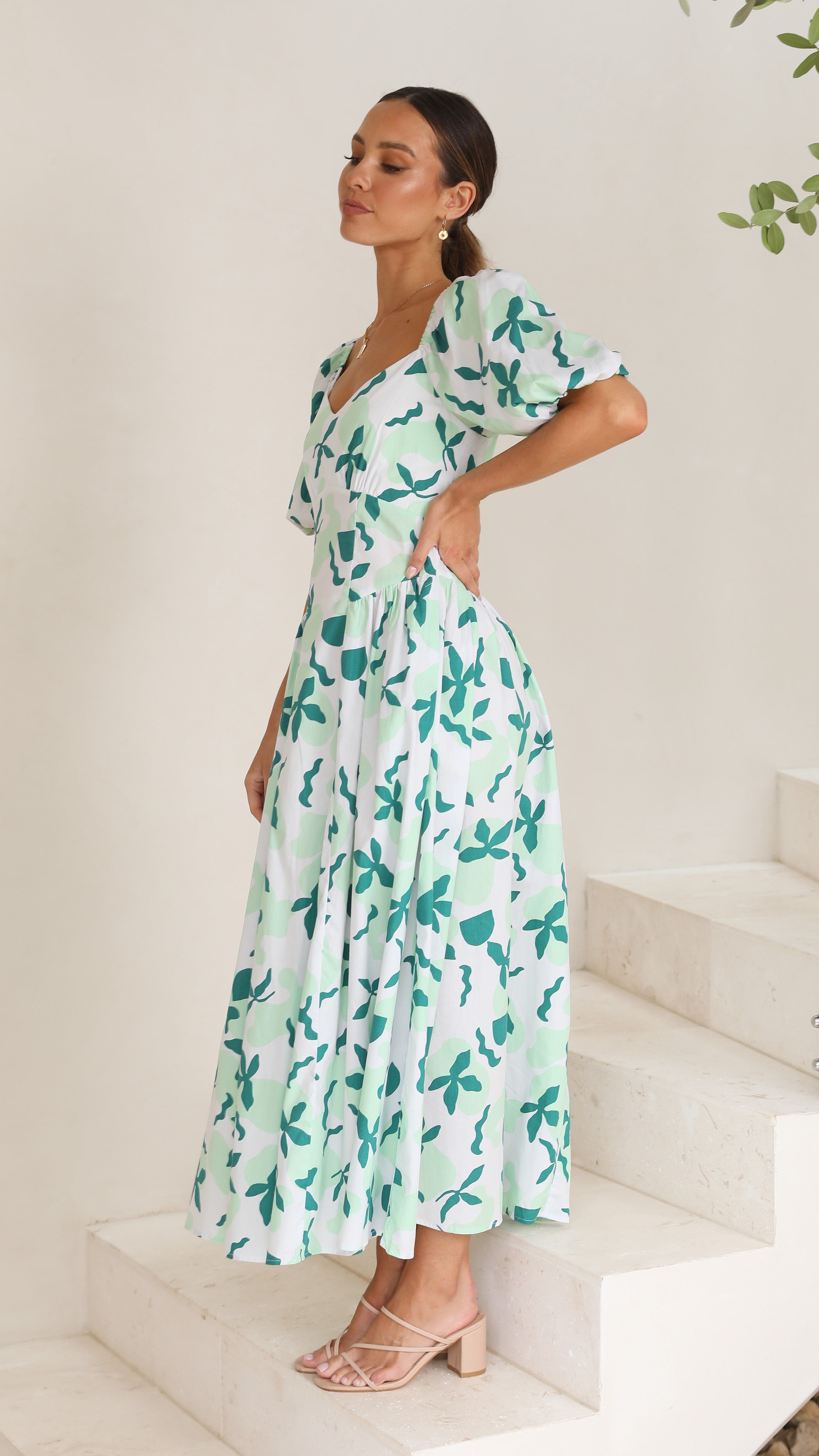 Laylee Maxi Dress - Green-Sunshines Bliss