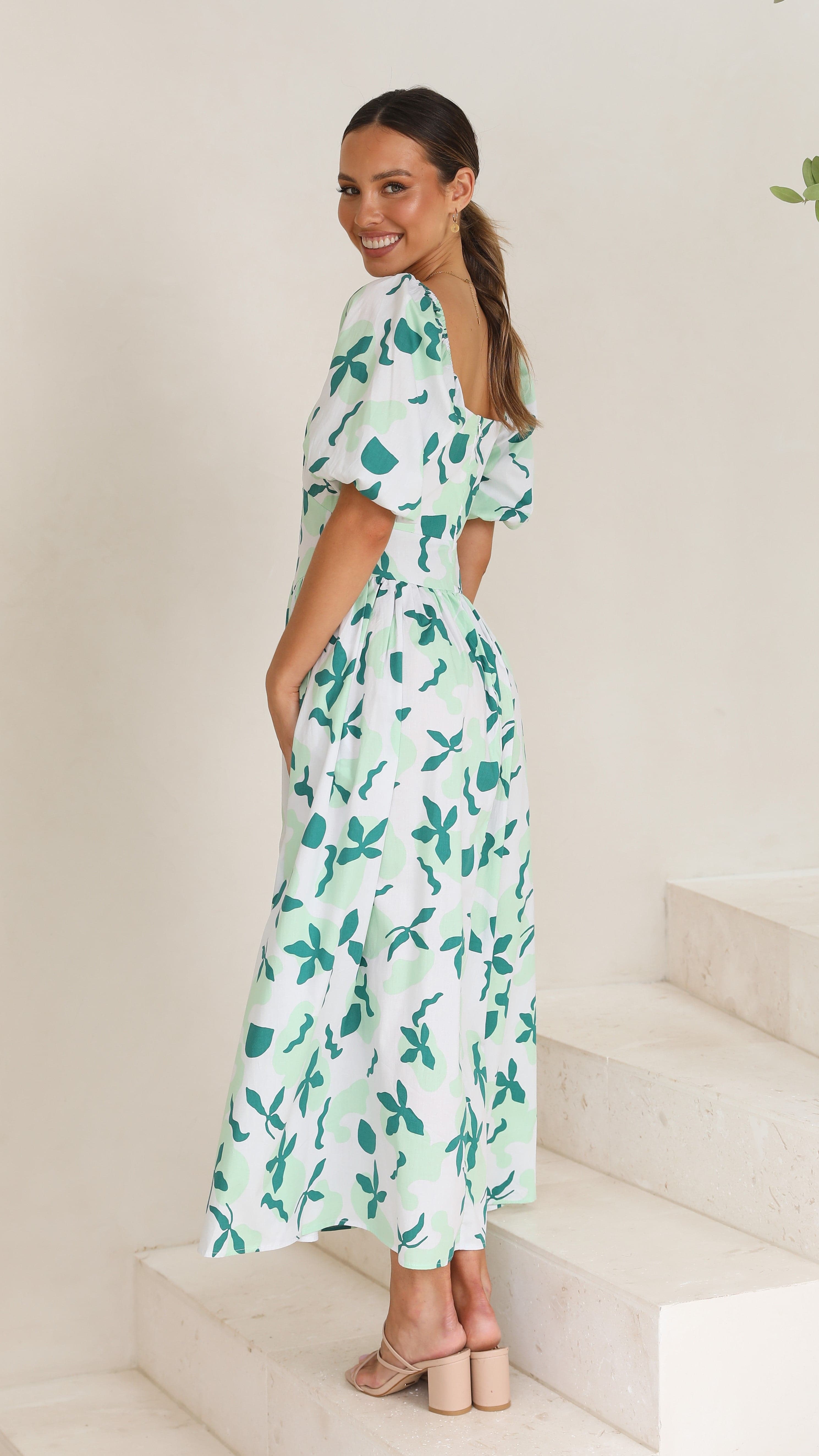 Laylee Maxi Dress - Green-Sunshines Bliss