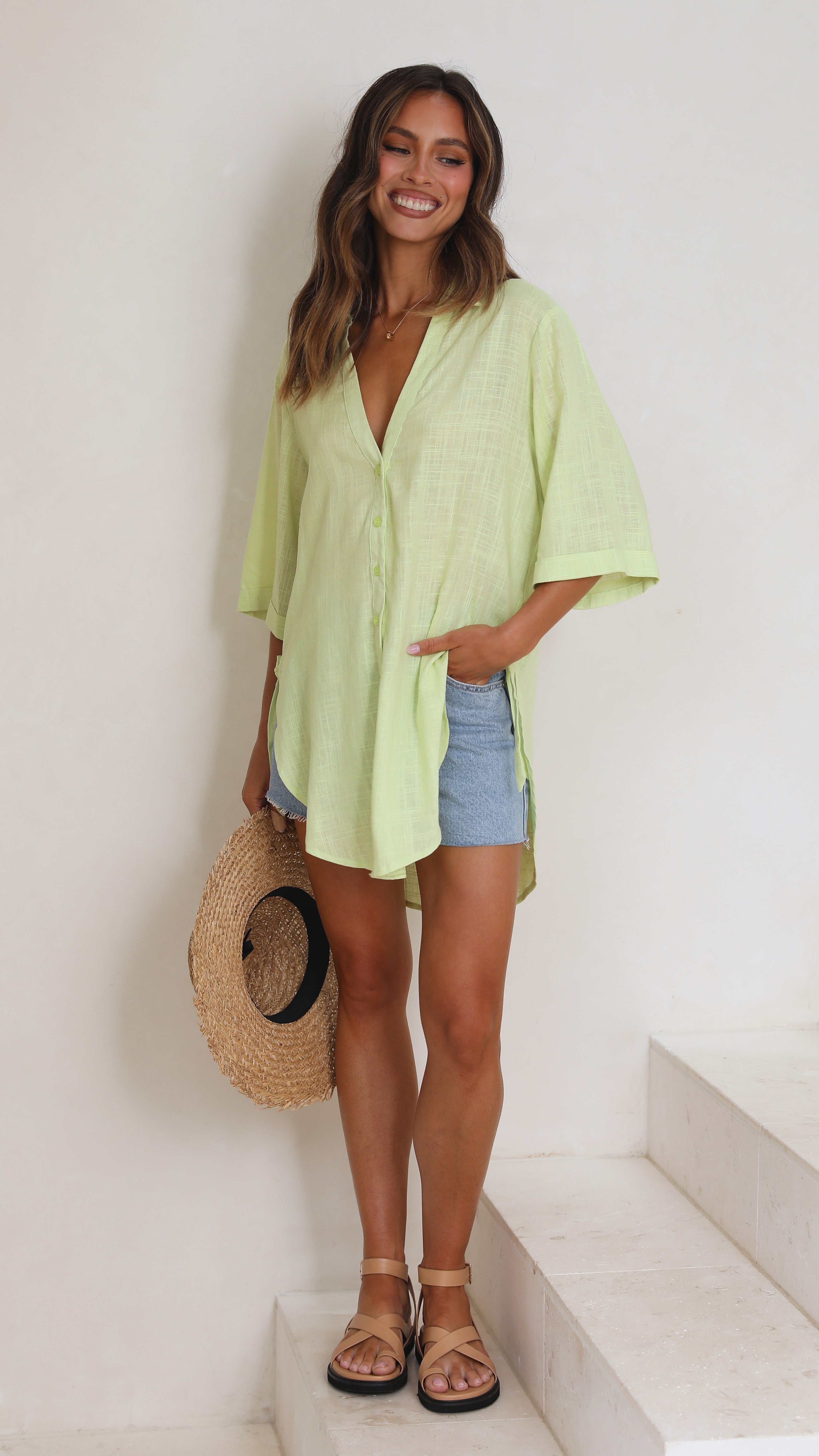 Lottie Shirt - Lime-Sunshines Bliss