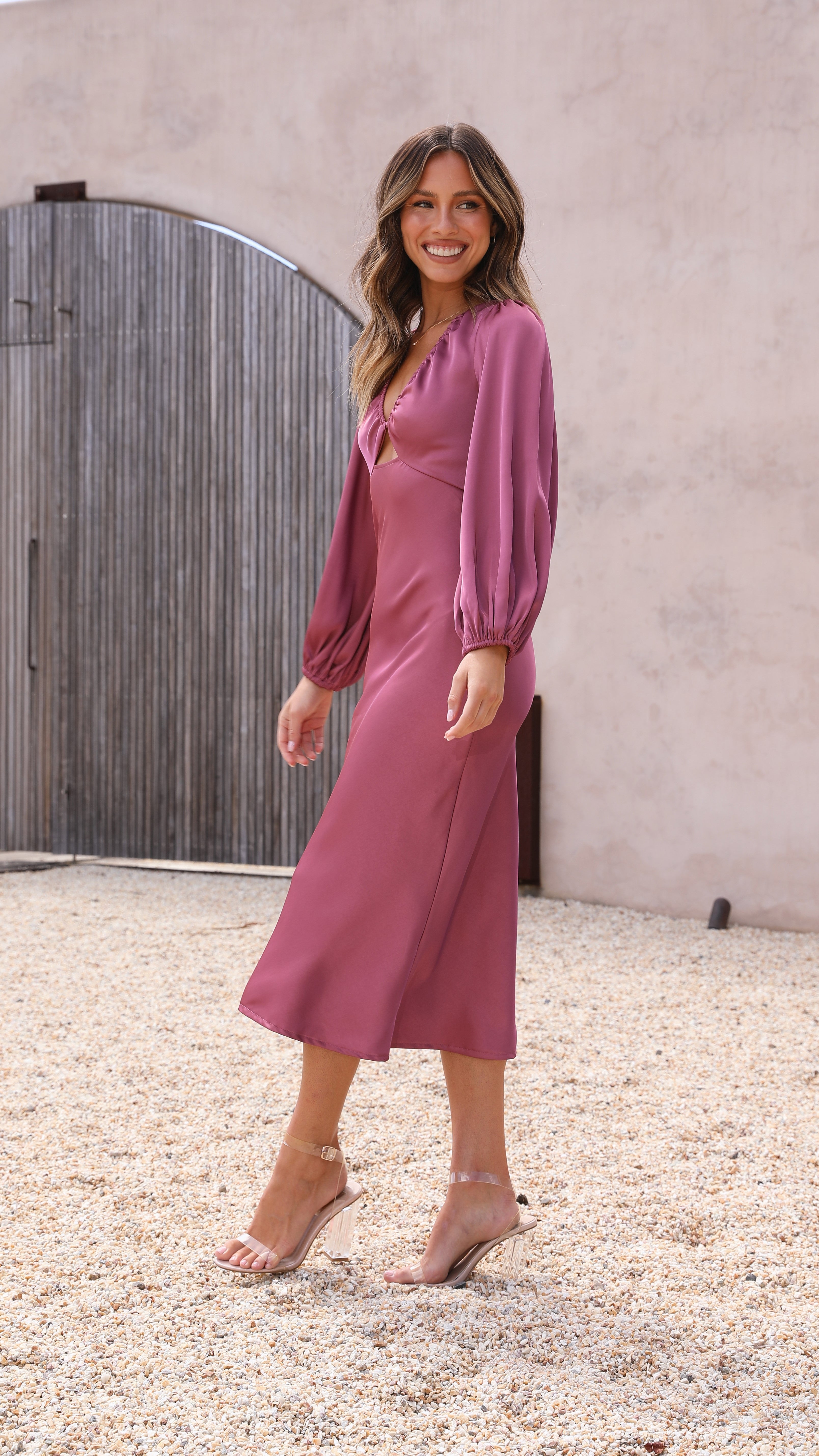 Cleo Midi Dress - Plum-Sunshines Bliss