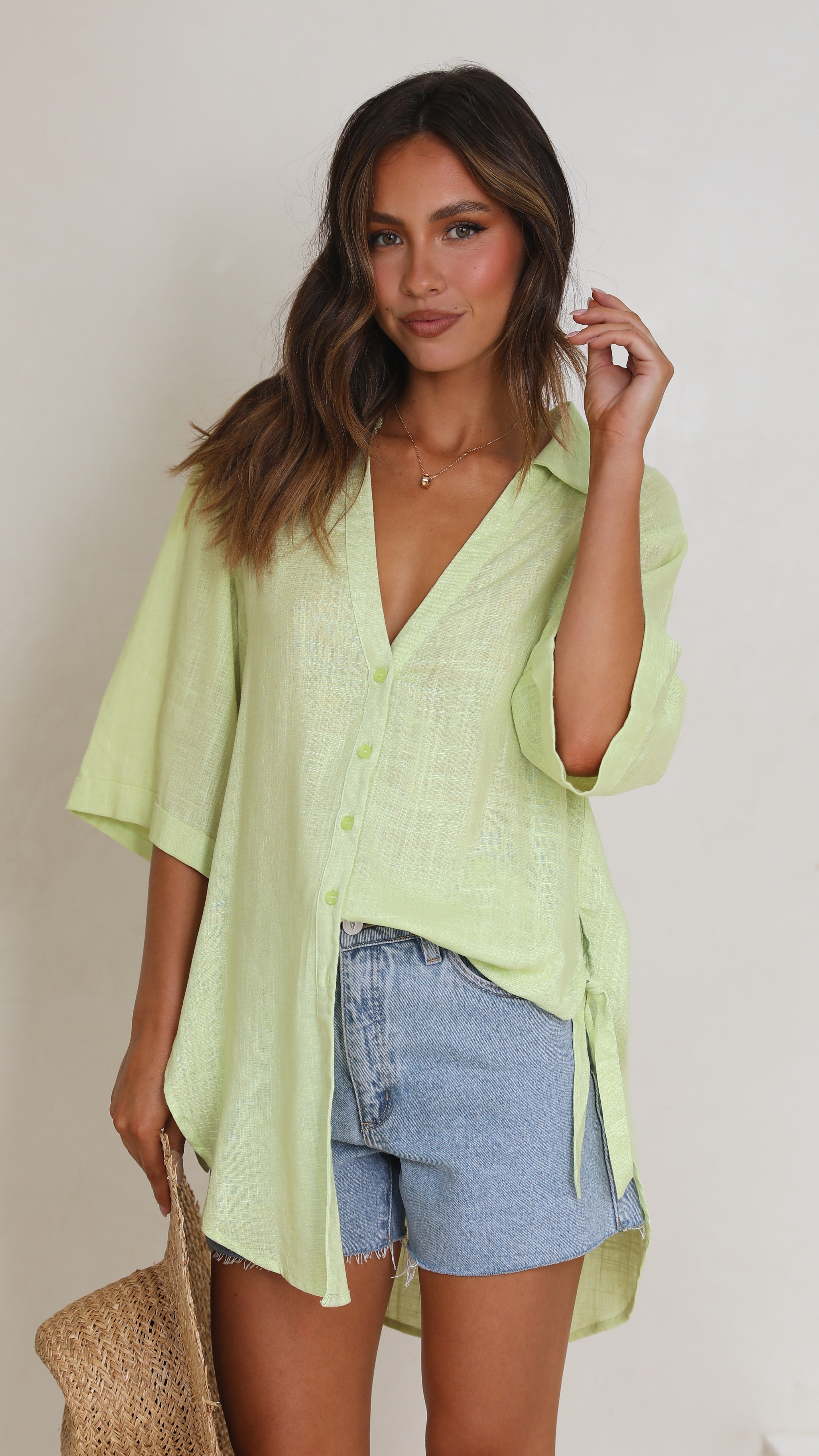 Lottie Shirt - Lime-Sunshines Bliss
