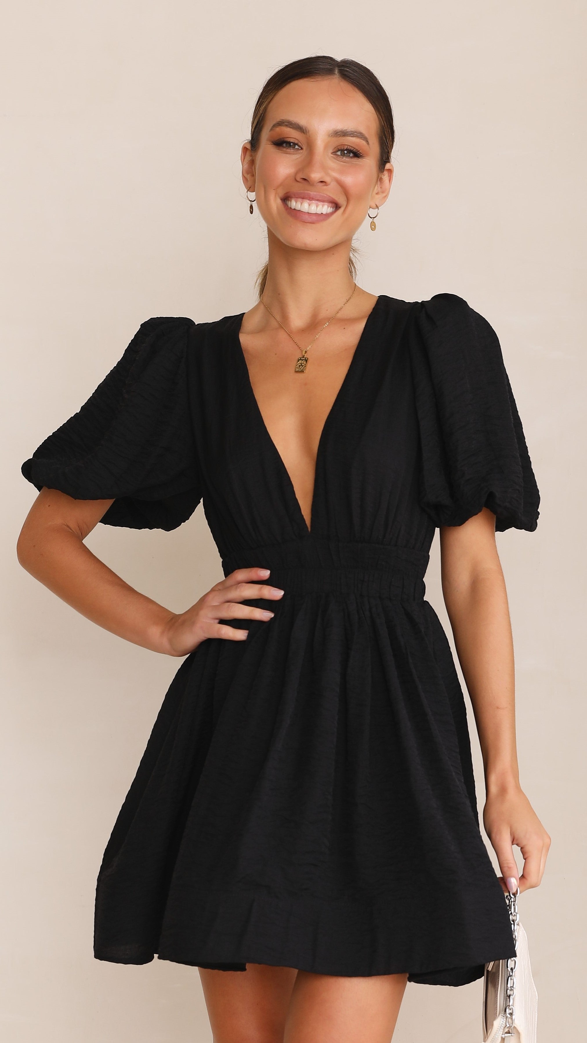Erin Mini Dress - Black-Sunshines Bliss