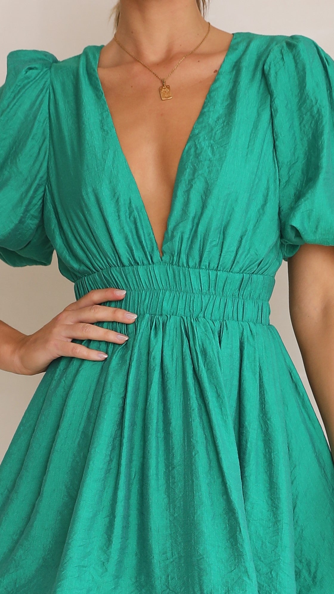 Erin Mini Dress - Green-Sunshines Bliss
