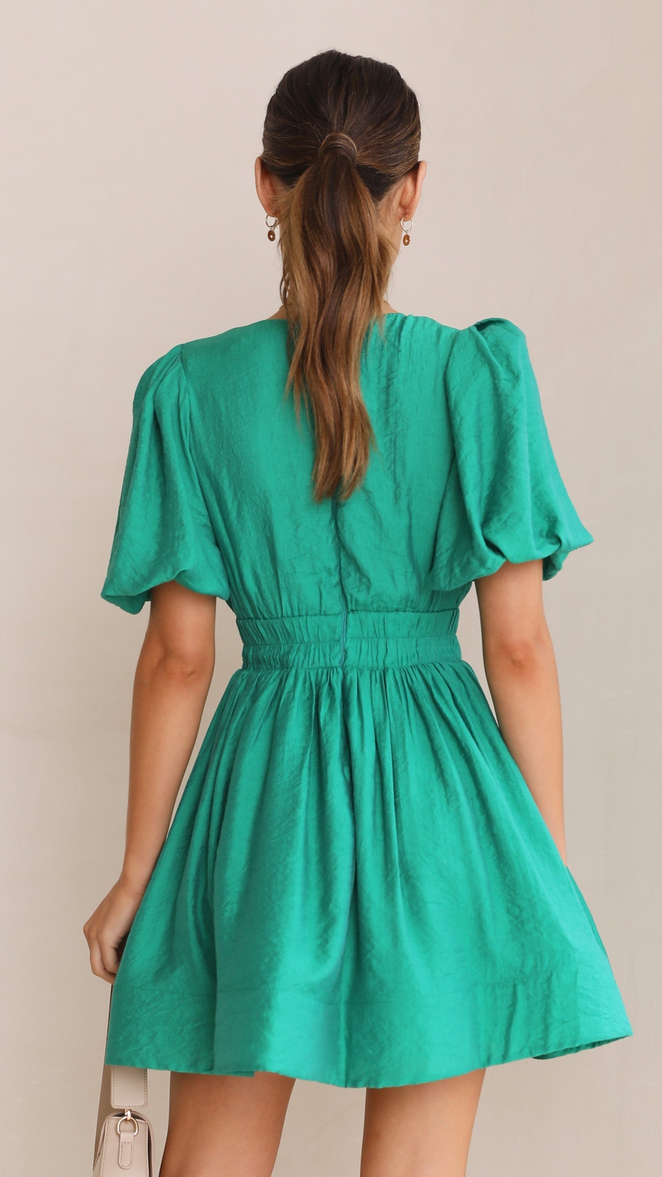 Erin Mini Dress - Green-Sunshines Bliss