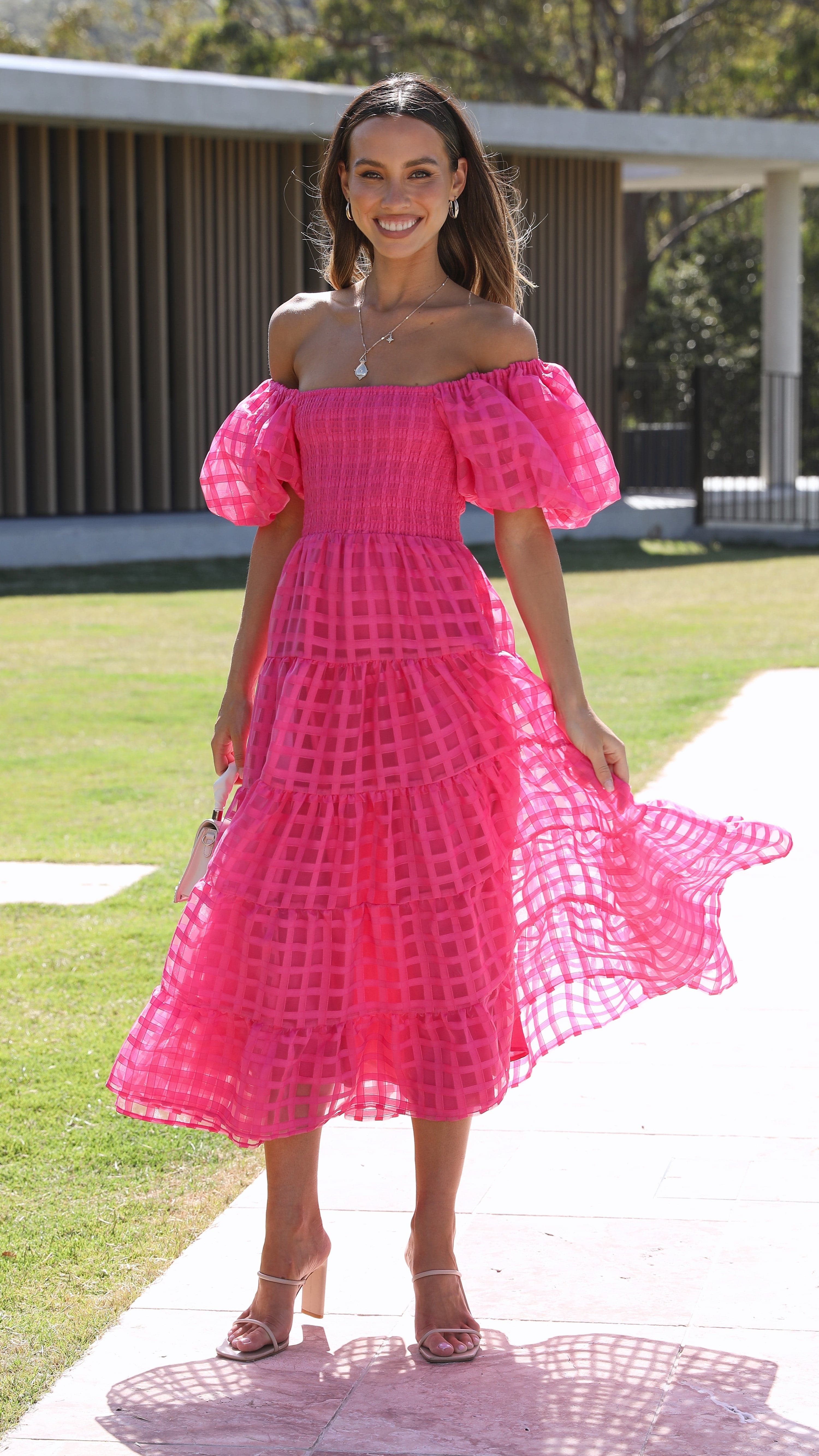 Deemi Maxi Dress - Hot Pink-Sunshines Bliss