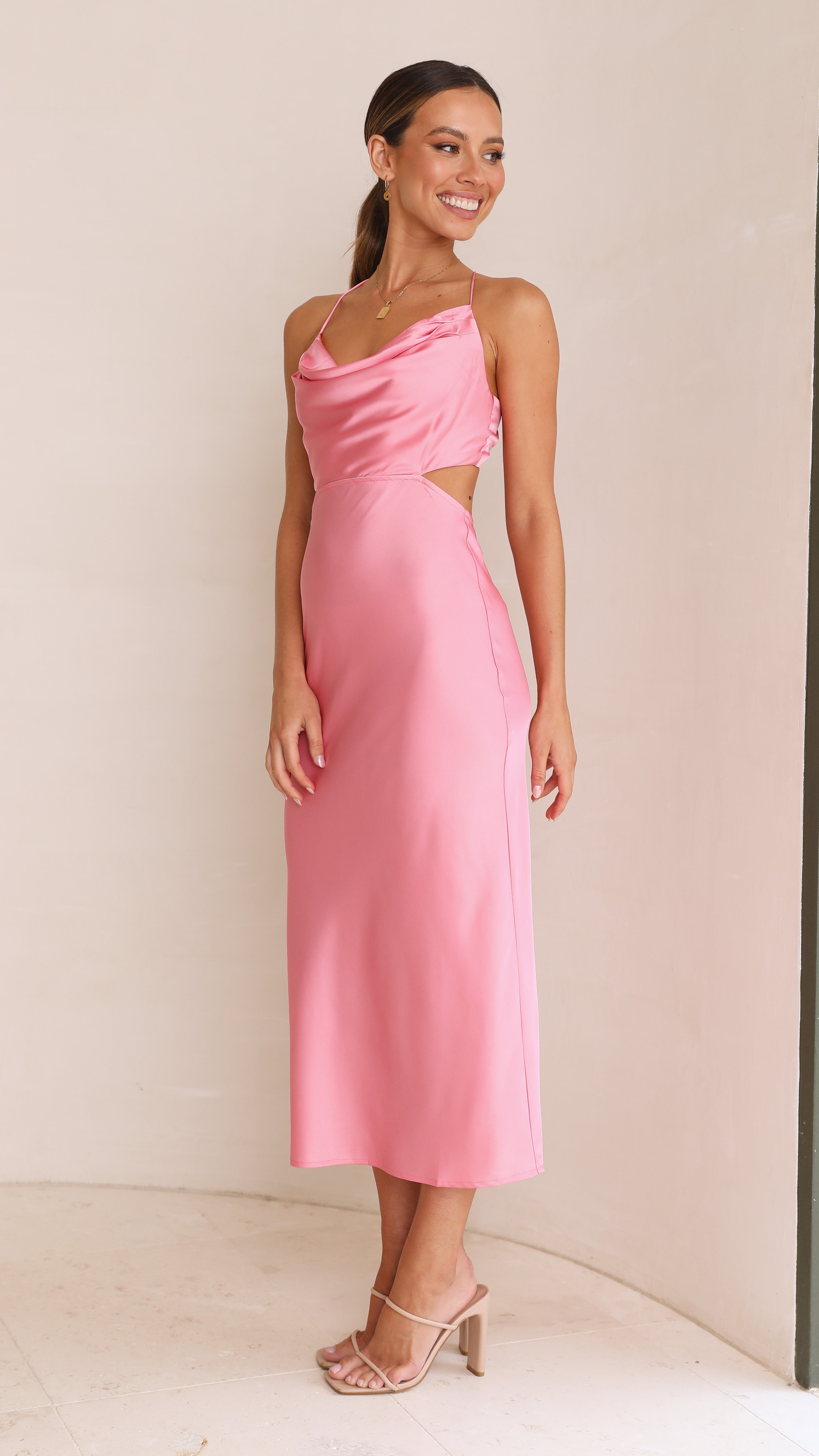 Charis Slip Dress - Strawberry-Sunshines Bliss