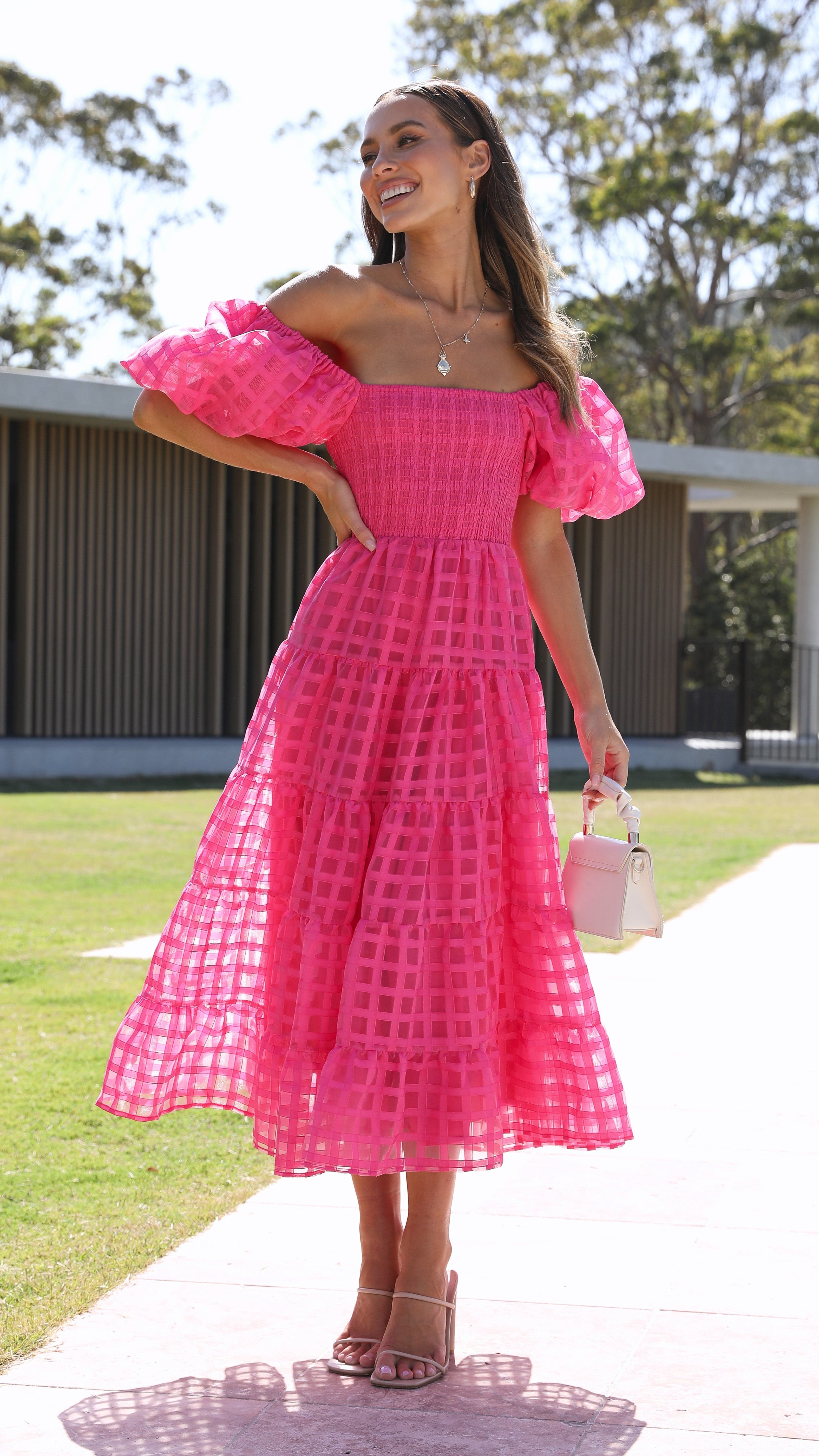 Deemi Maxi Dress - Hot Pink-Sunshines Bliss