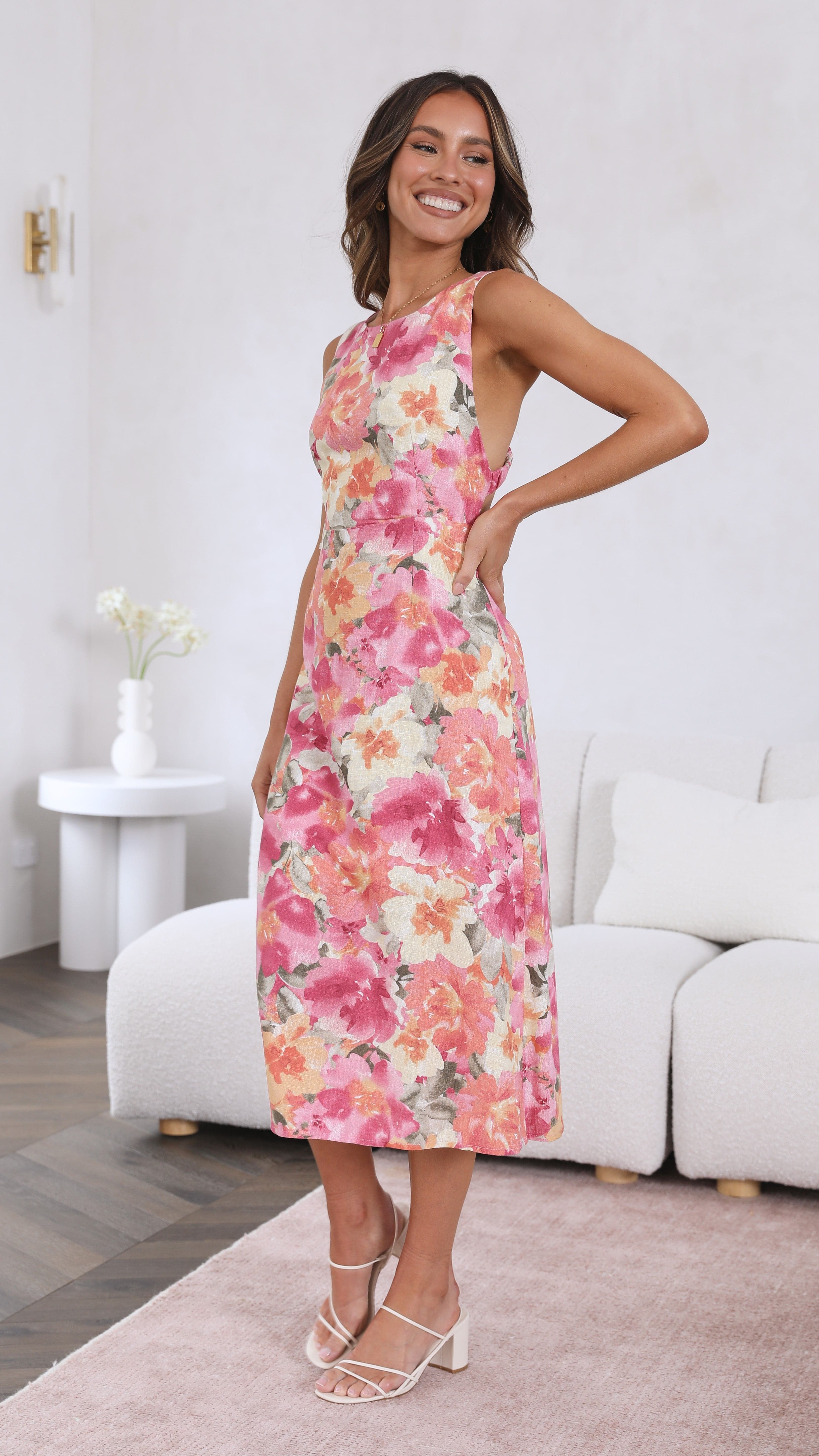 Anika Midi Dress - Alannah Print-Sunshines Bliss