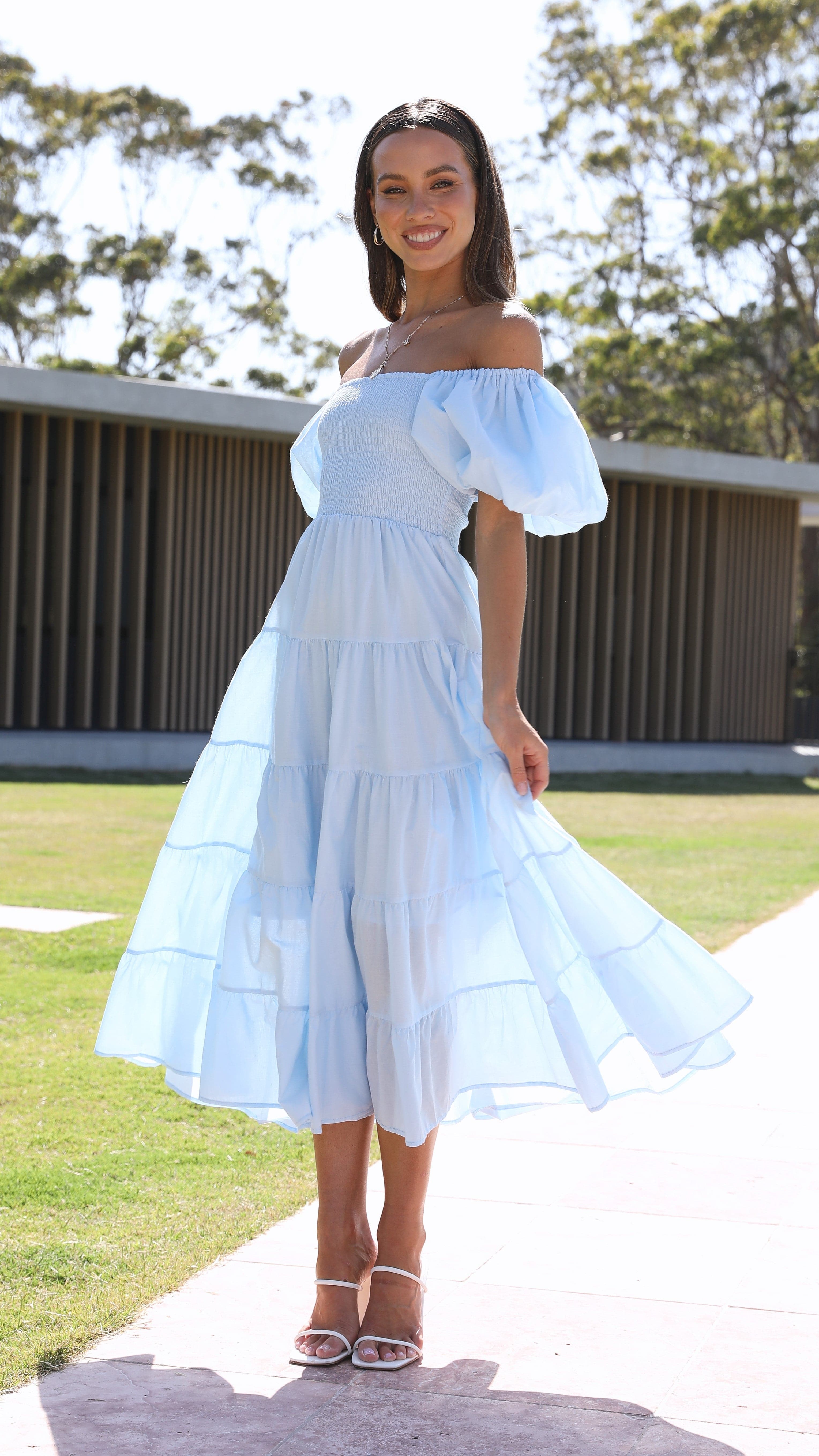 Chyna Midi Dress - Sky Blue-Sunshines Bliss