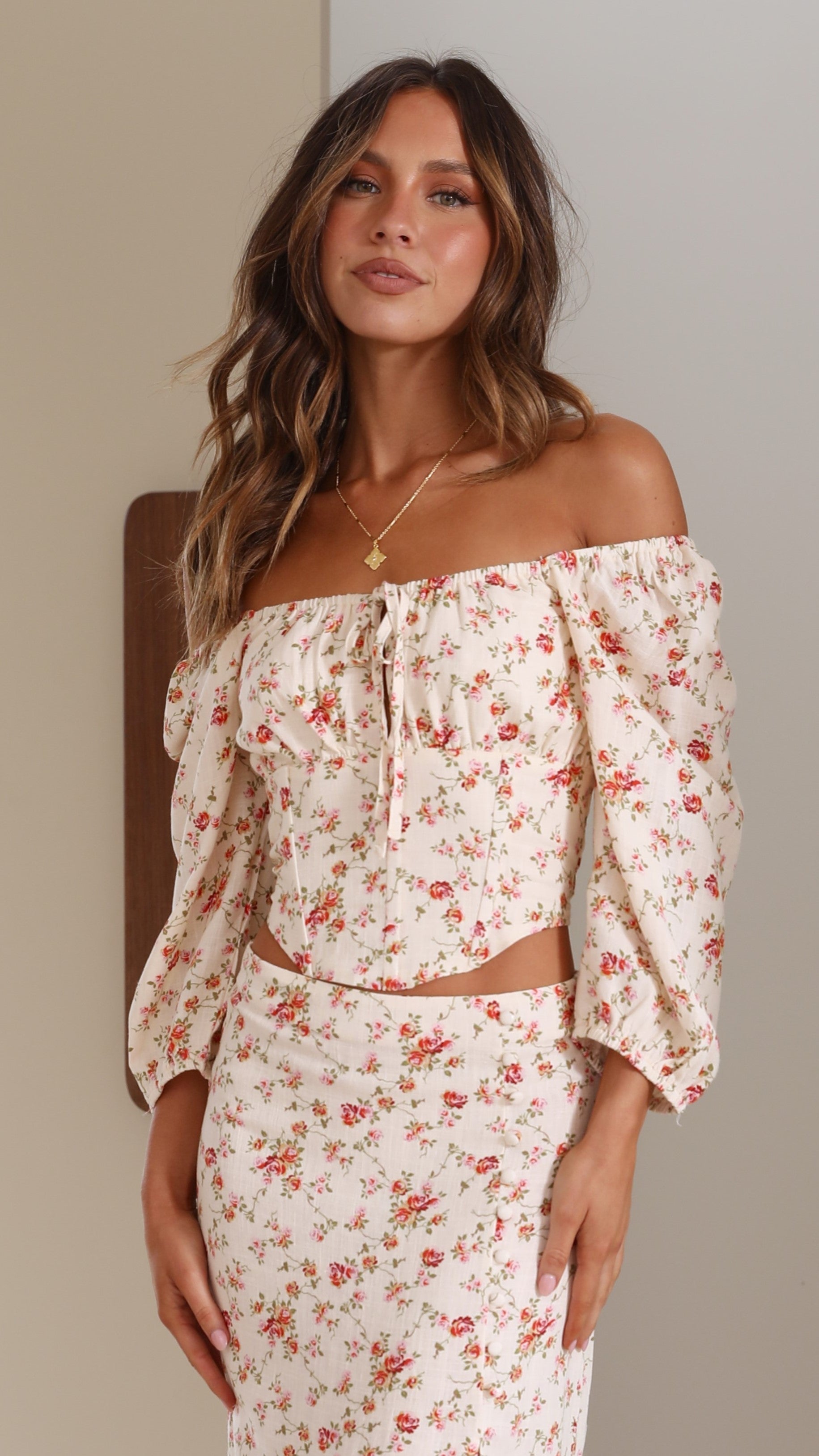 Caroline Top - Rosie Print-Sunshines Bliss