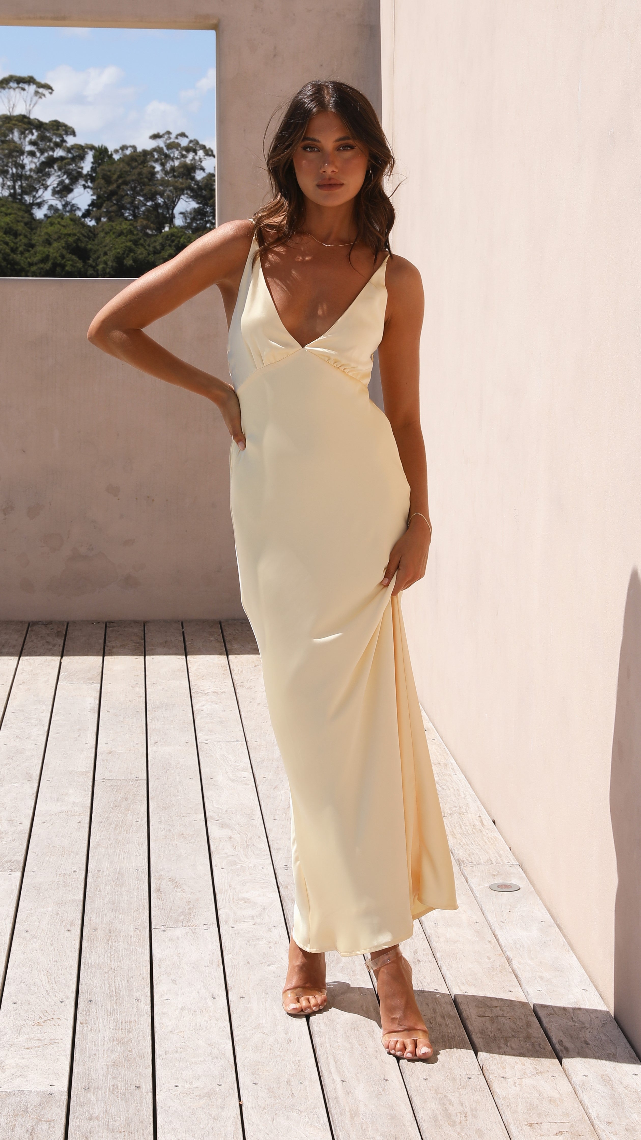 Ziah Maxi Dress - Yellow-Sunshines Bliss