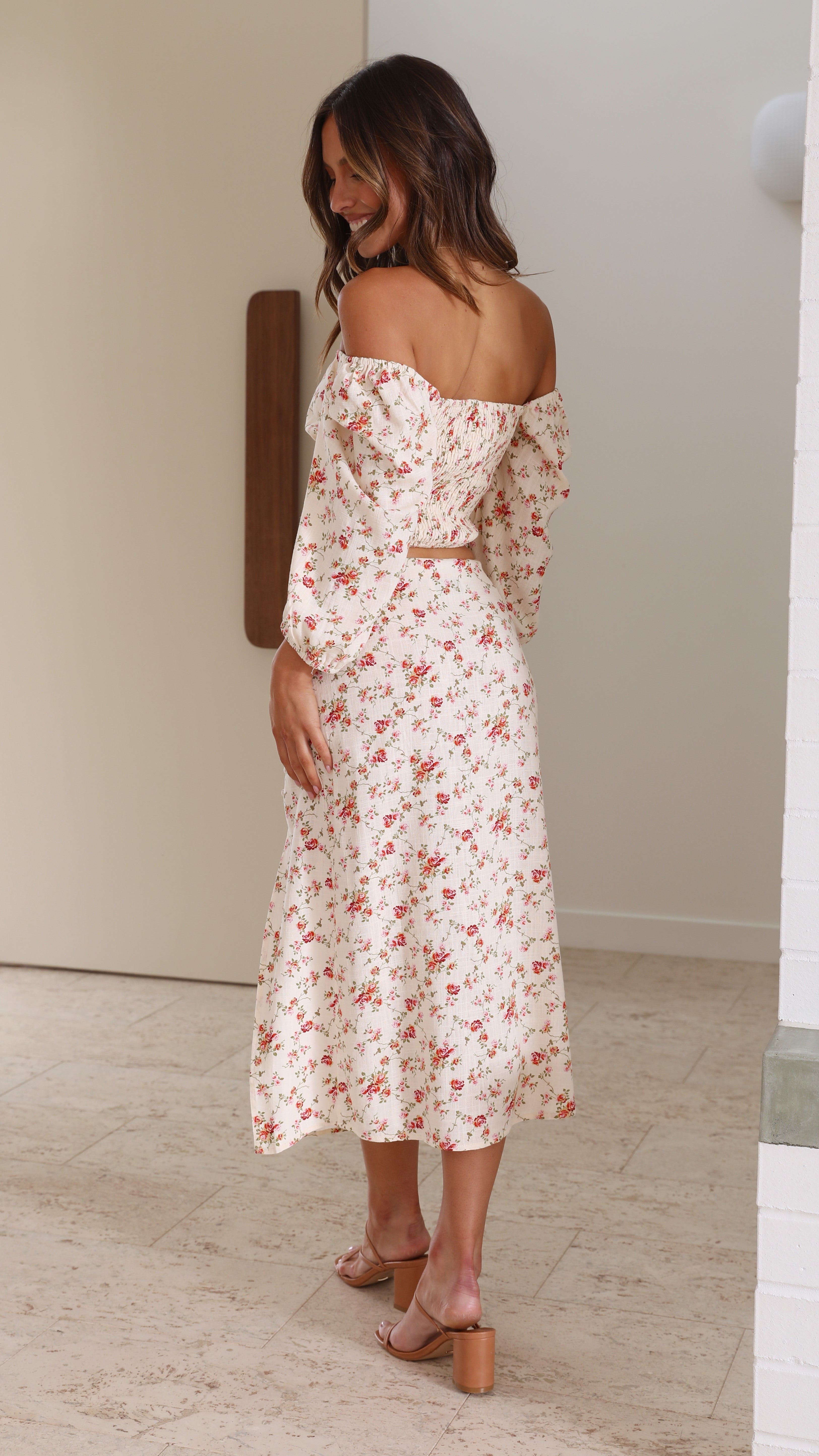 Caroline Midi Skirt - Rosie Print-Sunshines Bliss