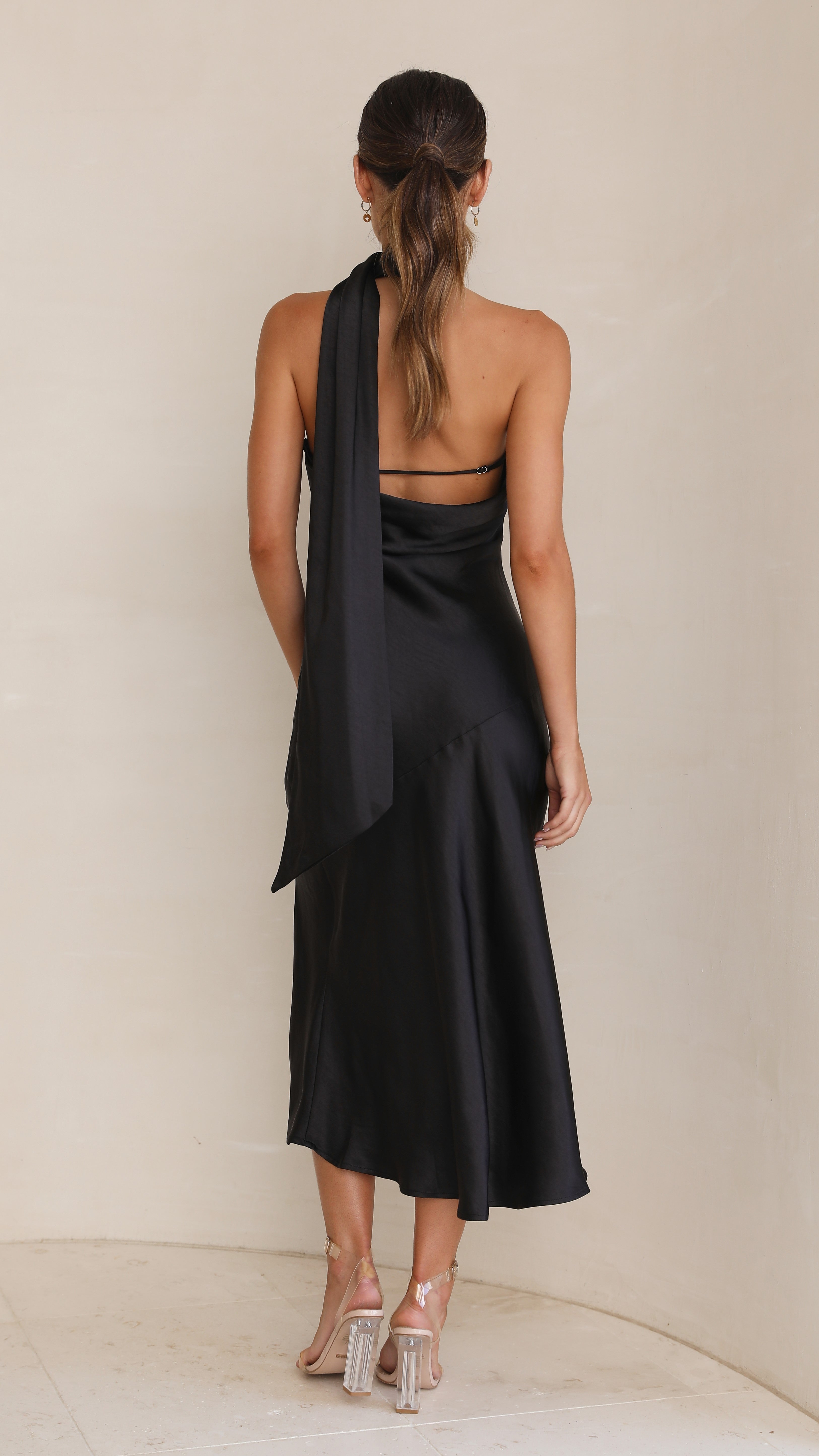 Hera Midi Dress - Black-Sunshines Bliss