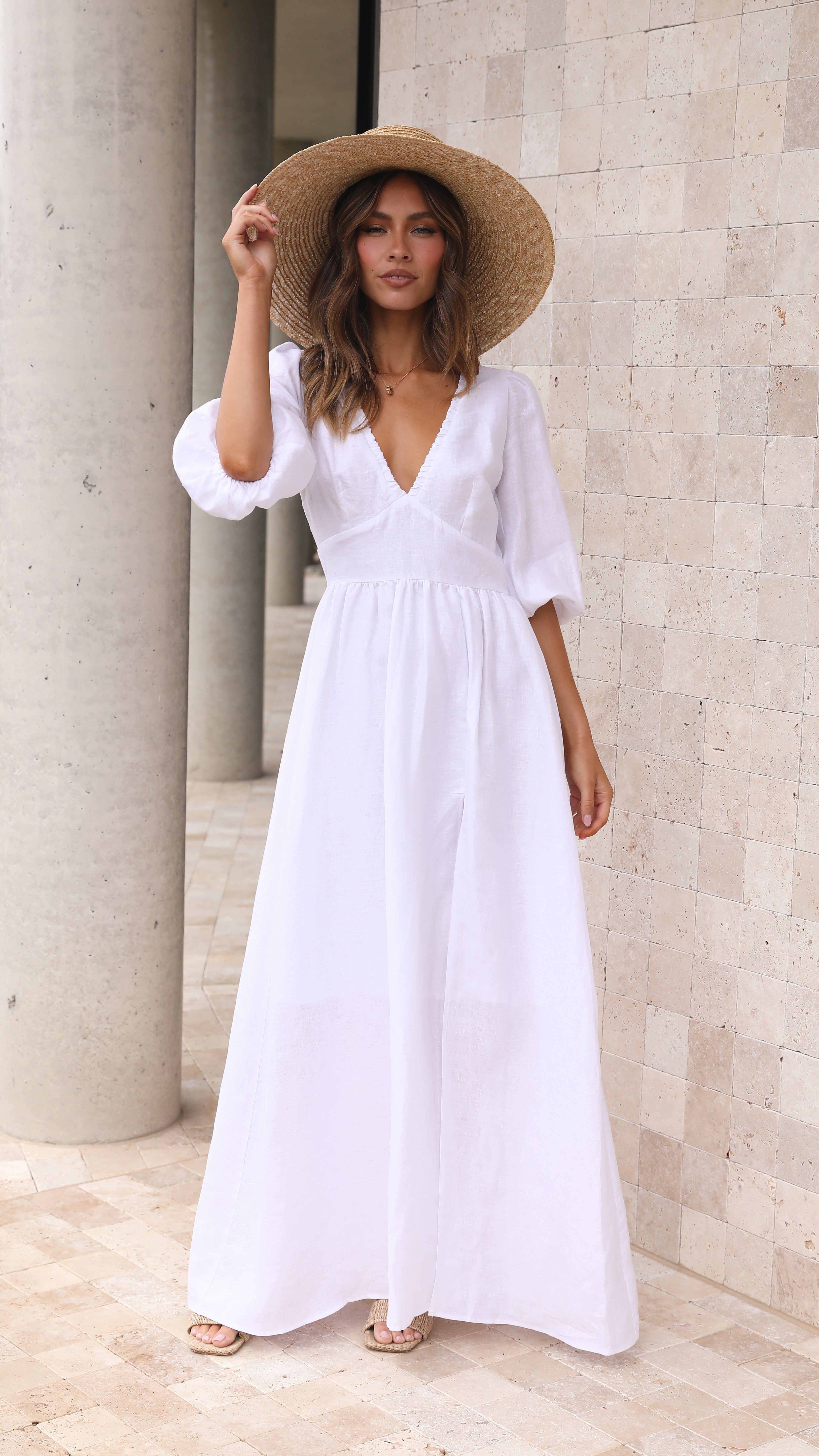Aura Maxi Dress - White-Sunshines Bliss
