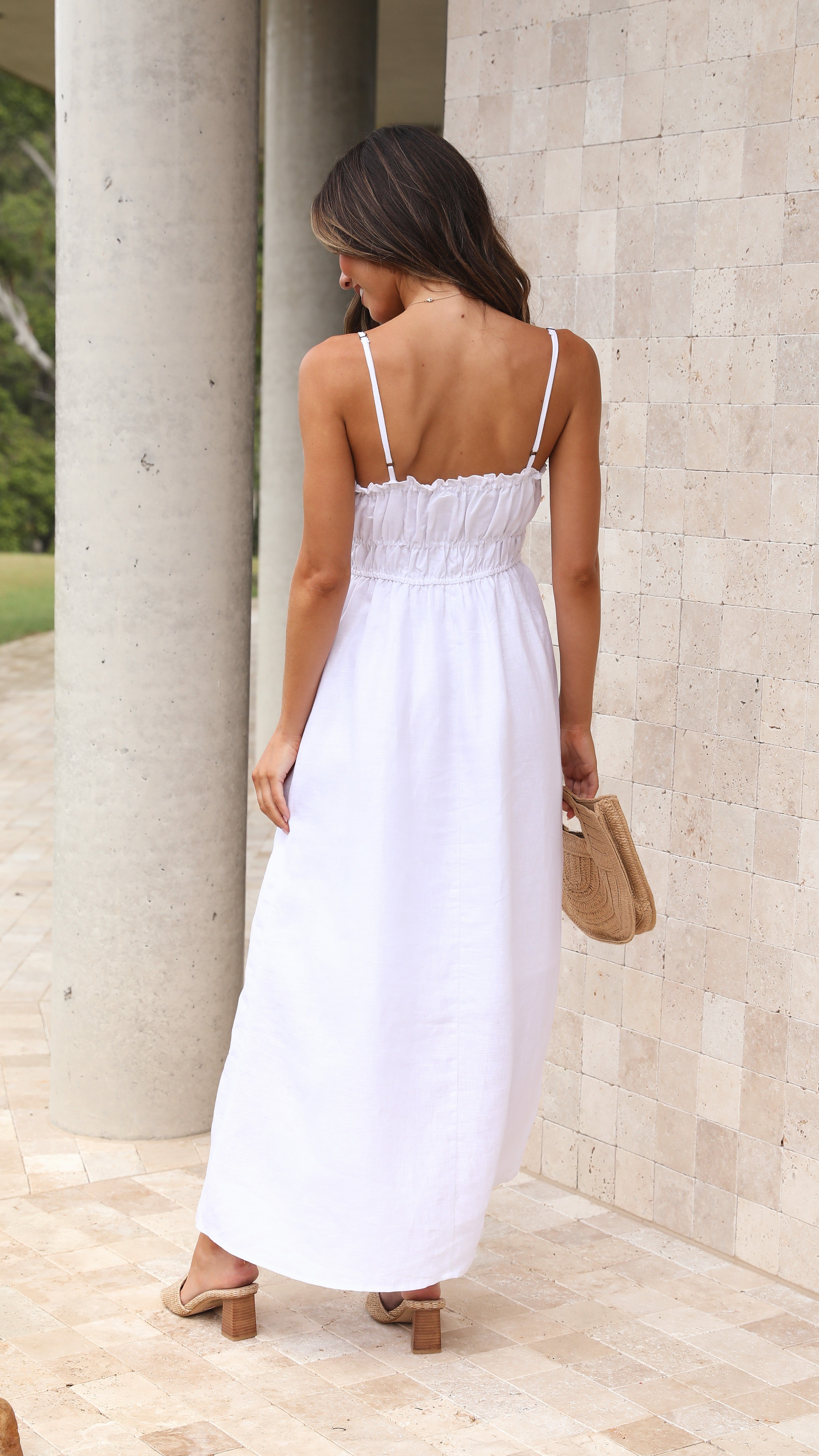 Cleo Maxi Dress - White-Sunshines Bliss