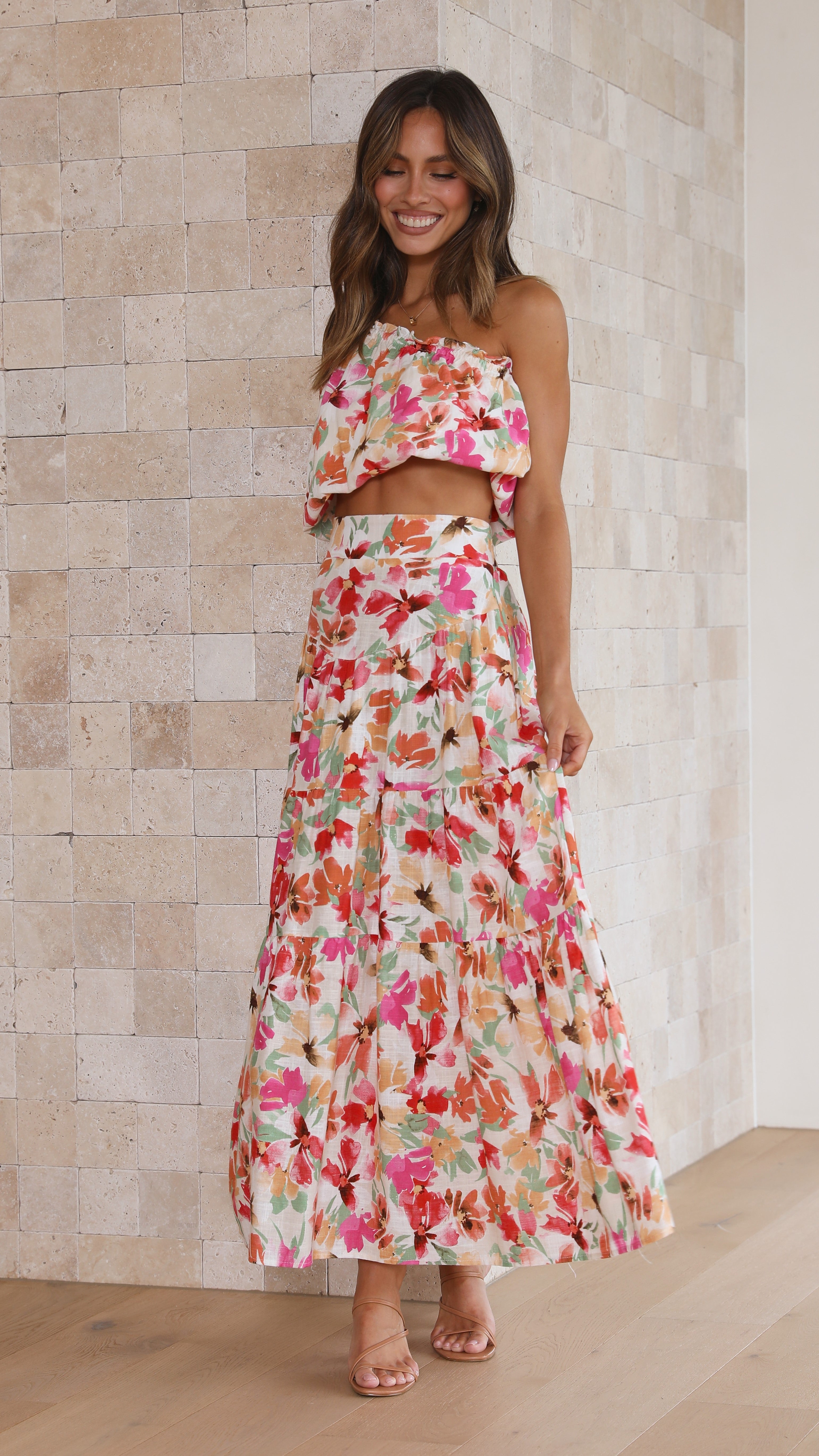 Angie Maxi Skirt - Fiery Rose-Sunshines Bliss