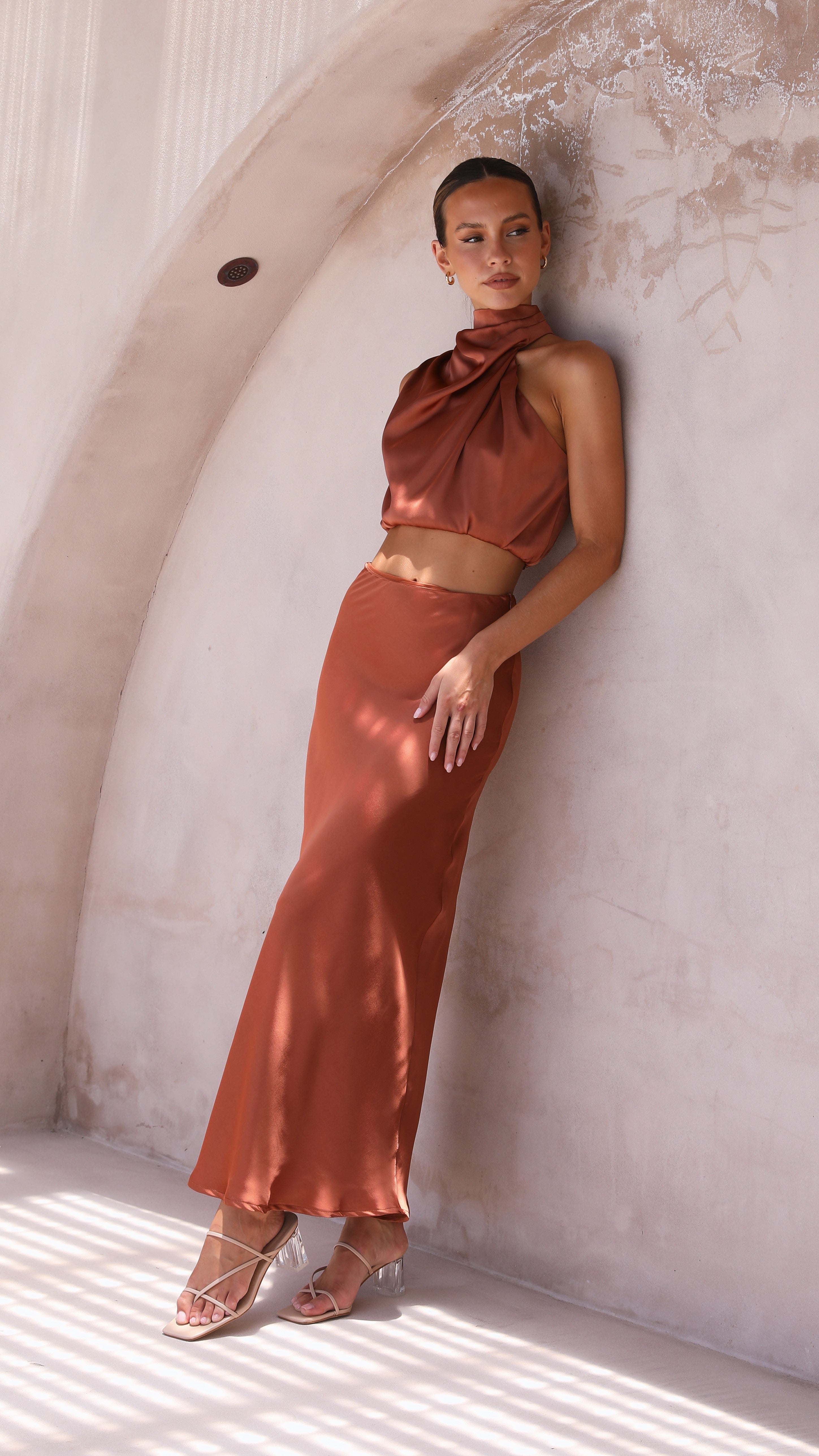 Esther Maxi Skirt - Copper-Sunshines Bliss