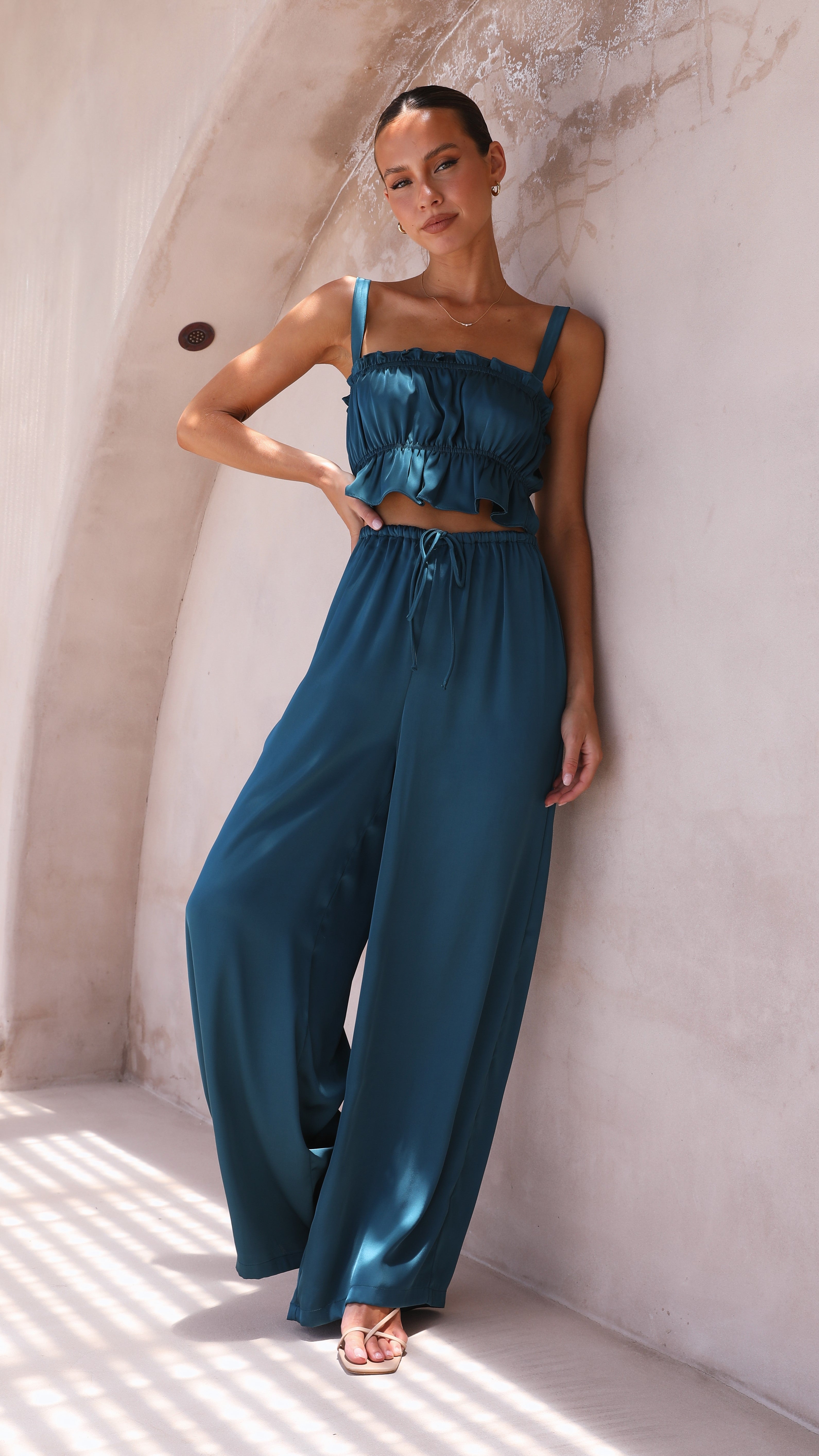 Zuri Pants - Teal-Sunshines Bliss