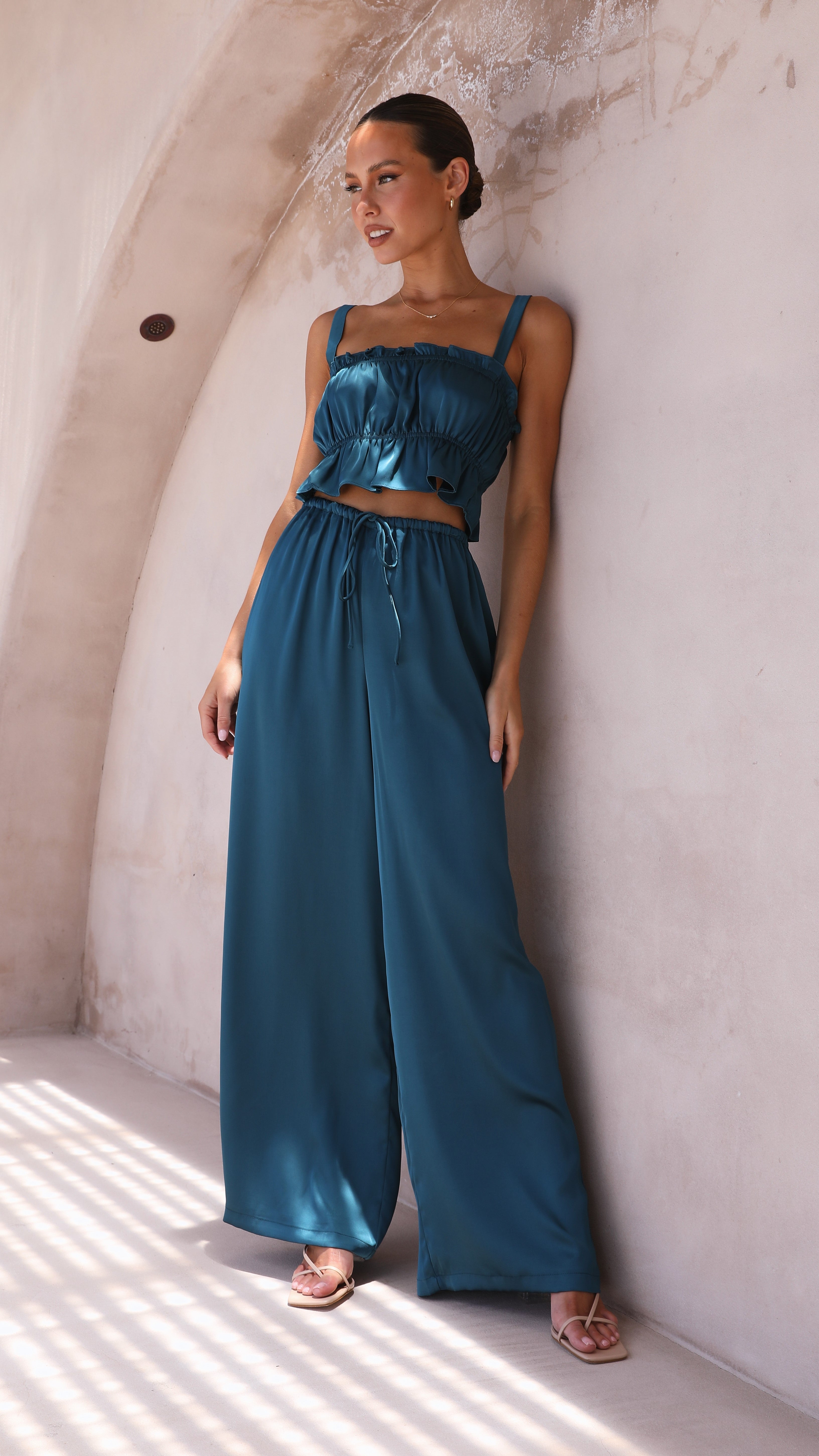 Kleo Crop Top - Teal-Sunshines Bliss
